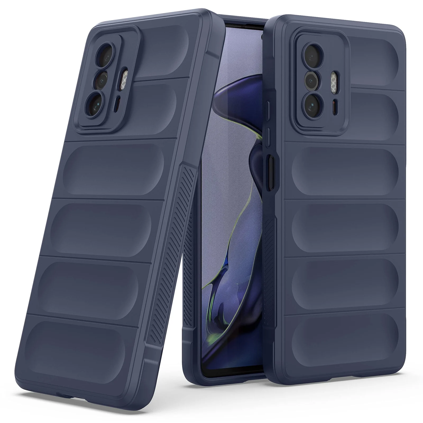DL3 Mobilak Silicone Case for Xiaomi 11T 5G/Xiaomi 11T Pro 5G Heavy Duty Protective [Slim Fit] Shockproof Soft Flexible Protective Design Shock-Absorption TPU Cover With Camera Protection - Blue