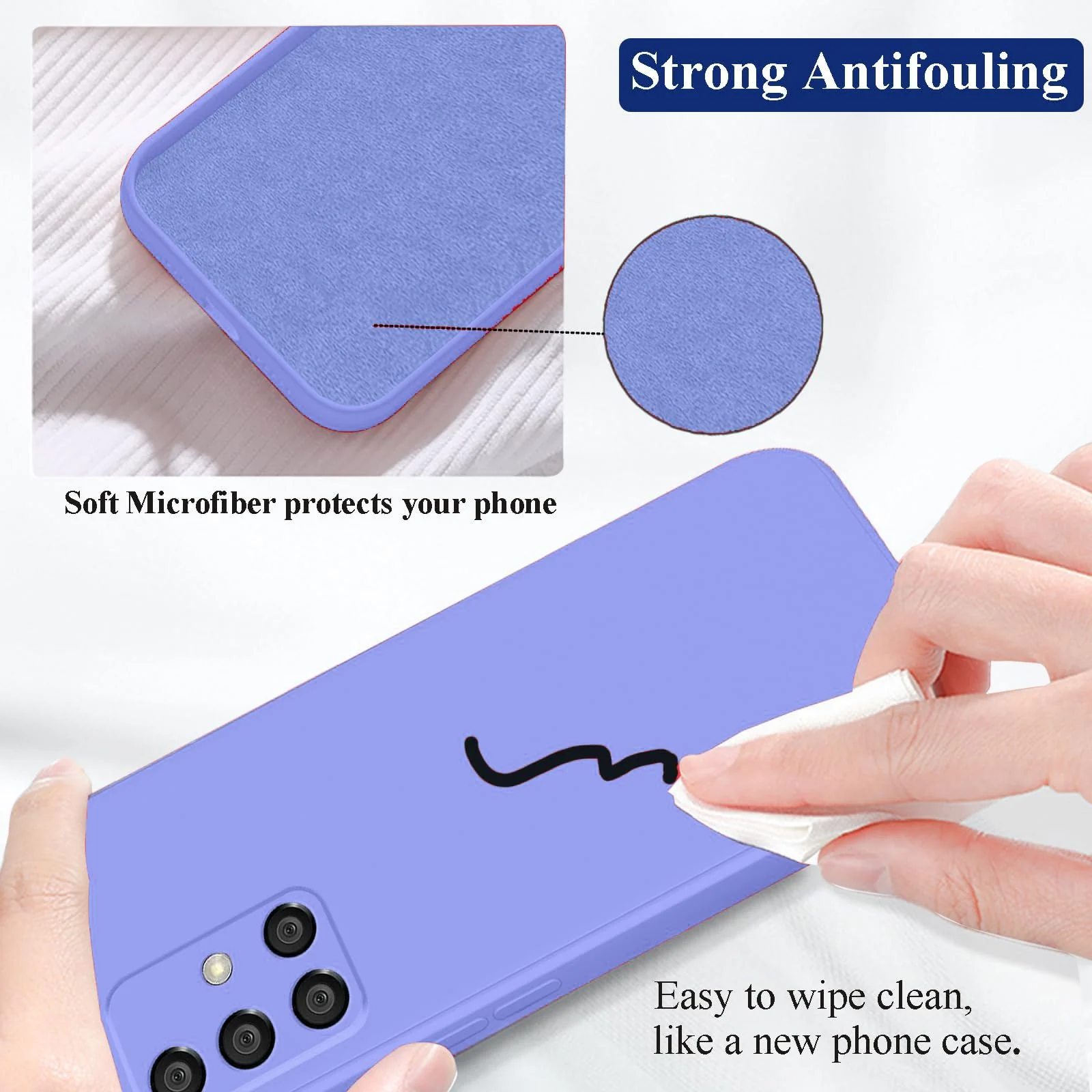 DL3 Mobilak Soft Silicone Protective Case for Samsung Galaxy A51 with Microfiber Lining and Shockproof Design - Baby Blue