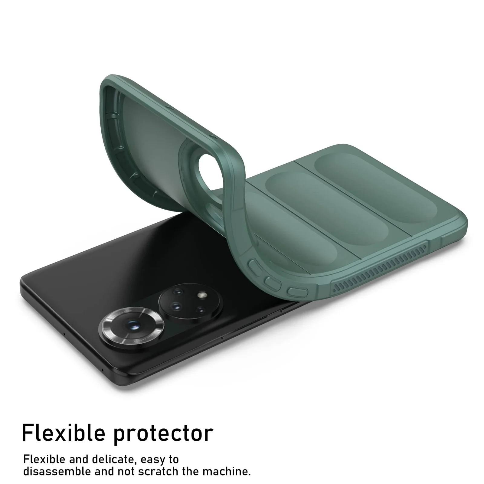 DL3 Mobilak Flexible Silicone and TPU Protective Case with Camera Protection for Honor 50 / Huawei Nova 9 - Green