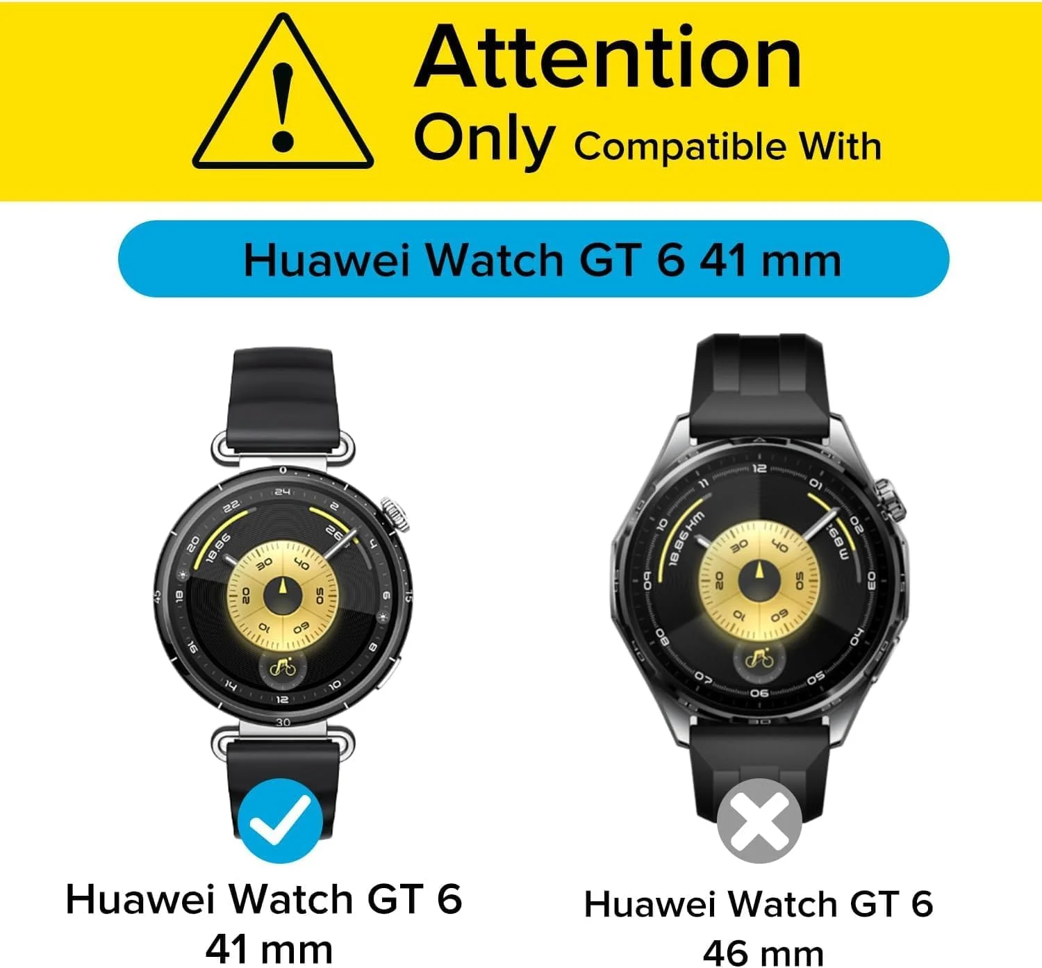 DL3 Mobilak Bling Case for Huawei Watch GT6 41MM, Slim Hard PC Frame Cover with Crystal Diamond Bumper Design (Without Screen Protector), Protective Case for Women and Girls for GT 6 41 mm - Black