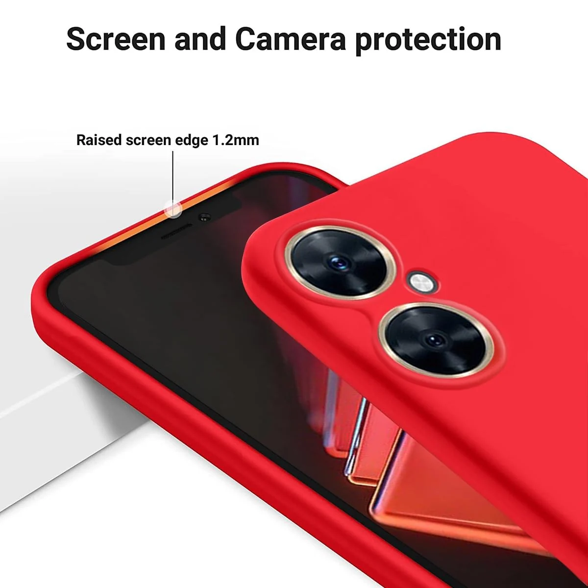 DL3 Mobilak Silicone Protective Case for Huawei nova 11i, Shock-absorbing protection, Scratch-resistant surface, Soft microfiber lining - Red