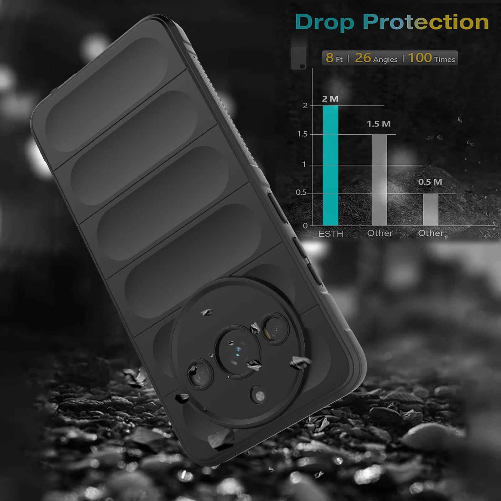 DL3 Mobilak Rugged Protective Case for realme 11 Pro / realme 11 Pro + Plus 5G, Camera protection, Shock-absorbing protection, Non-slip grip - Black