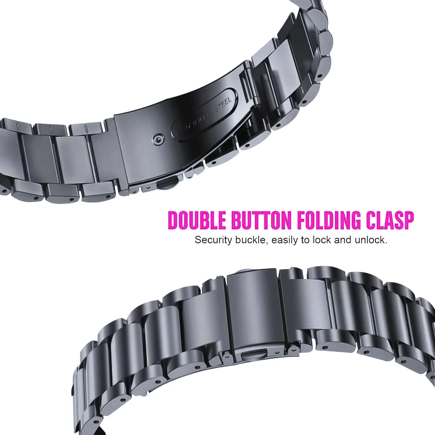 DL3 Mobilak Strap Metal 22MM Bands For Samsung galaxy watch3 45mm /galaxy 46mm/Gear S3/Huawei watch GT3 46MM/GT2E/GT2 Pro/GT GT2 46MM/Magic Watch2 46mm/Amazfit GTR 2/2e/3/3pro/4 - Grey