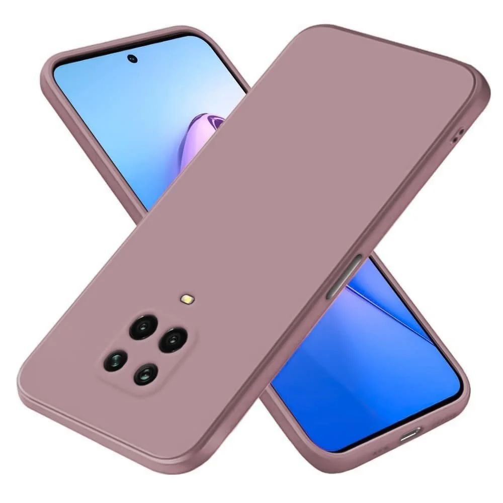 DL3 Mobilak Silicone Protective Case for Xiaomi Redmi Note 9S / 9 Pro / 9 Pro Max, Shock-absorbing protection, Scratch-resistant surface, Soft microfiber lining - Cashmere
