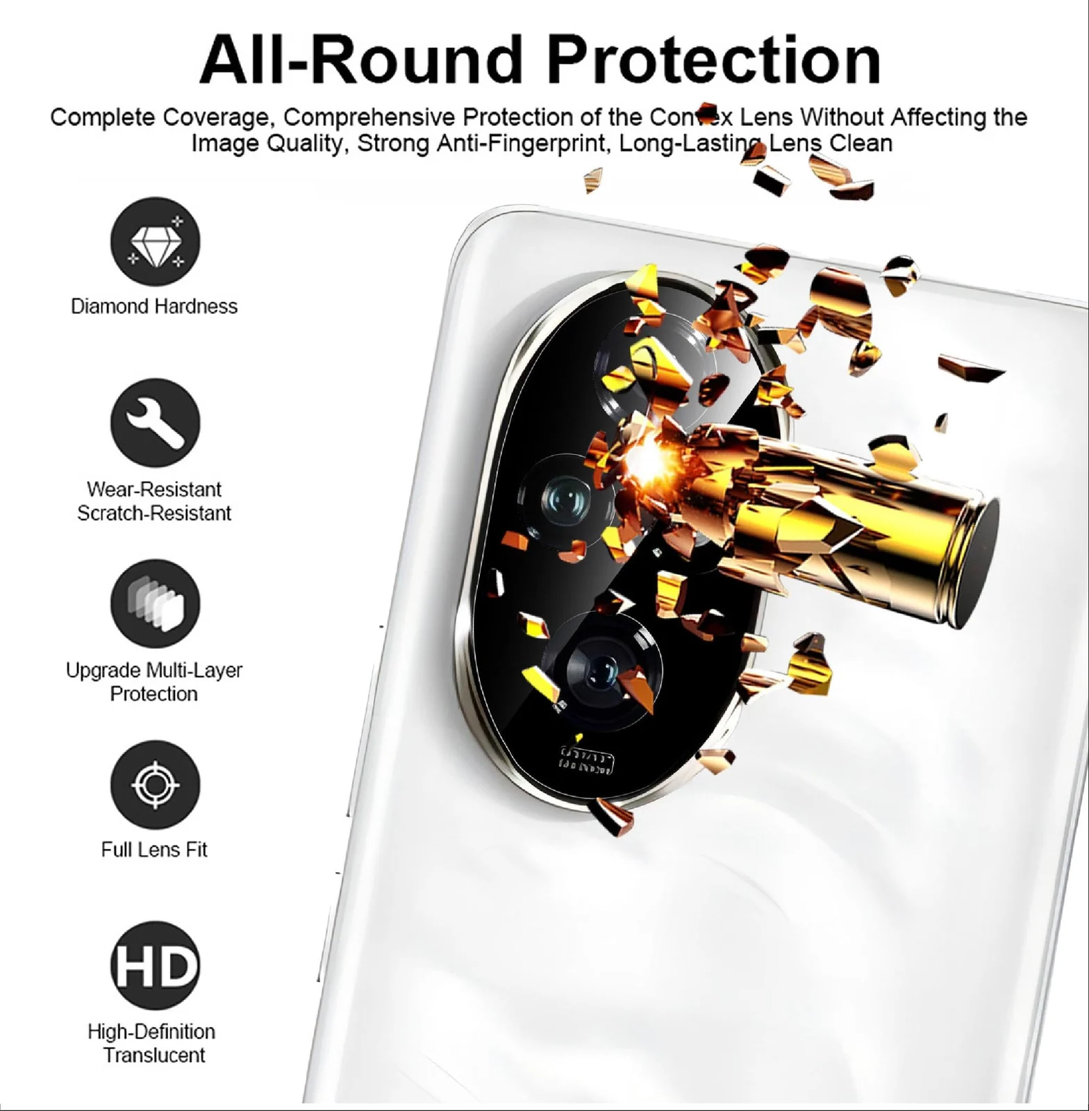 DL3 Mobilak Honor 200 Pro Camera Lens Protector Tempered Glass Screen Protector HD [Full Coverage][Anti-Scratch] Drop Protection Ultra Clear/Thin Lens Protector Case - Black
