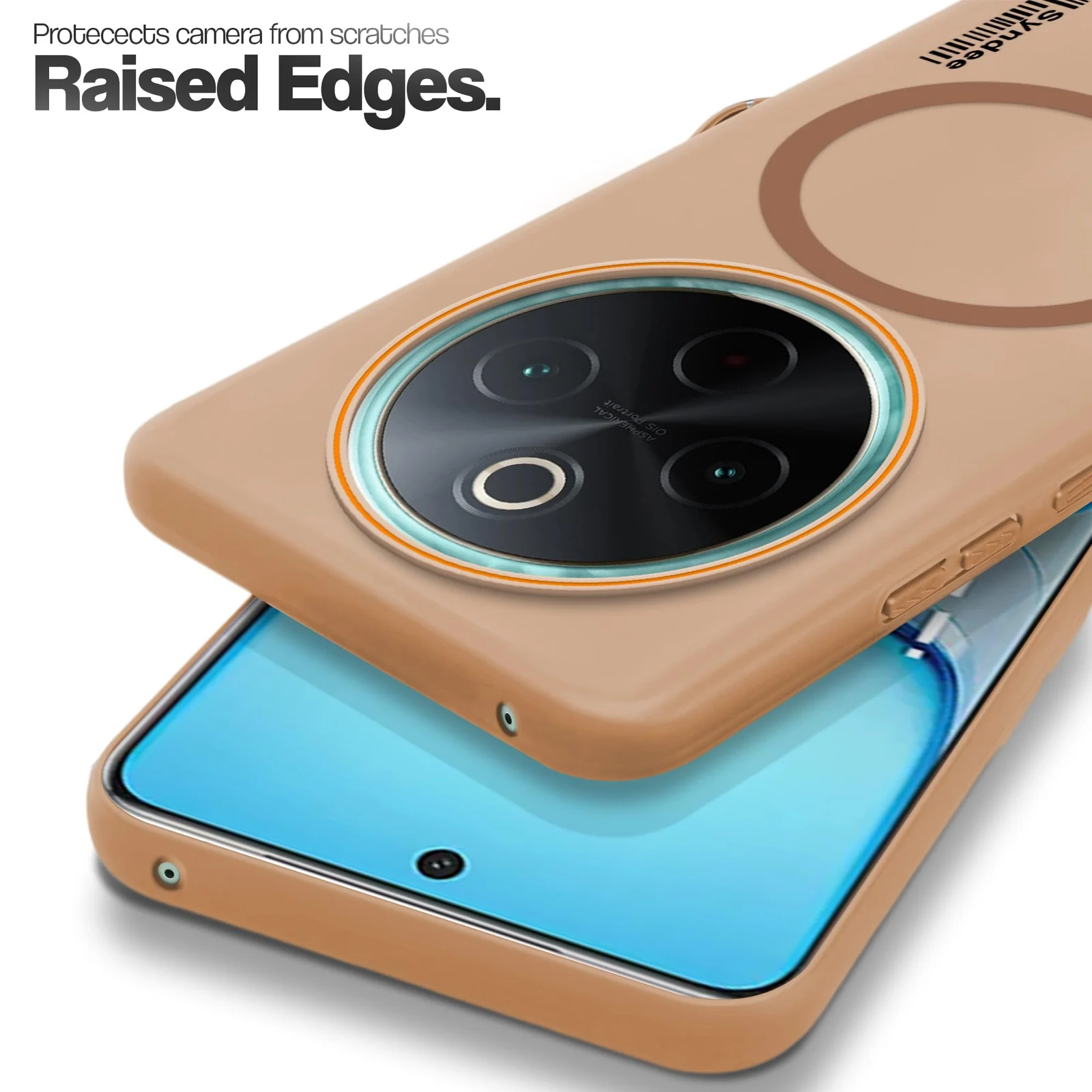 DL3 Mobilak Translucent Matte Case for Xiaomi Redmi Note 15 5G / 4G / Poco M8 5G, Compatible with MagSafe accessories, Shock-absorbing protection, Integrated ring holder - Brown