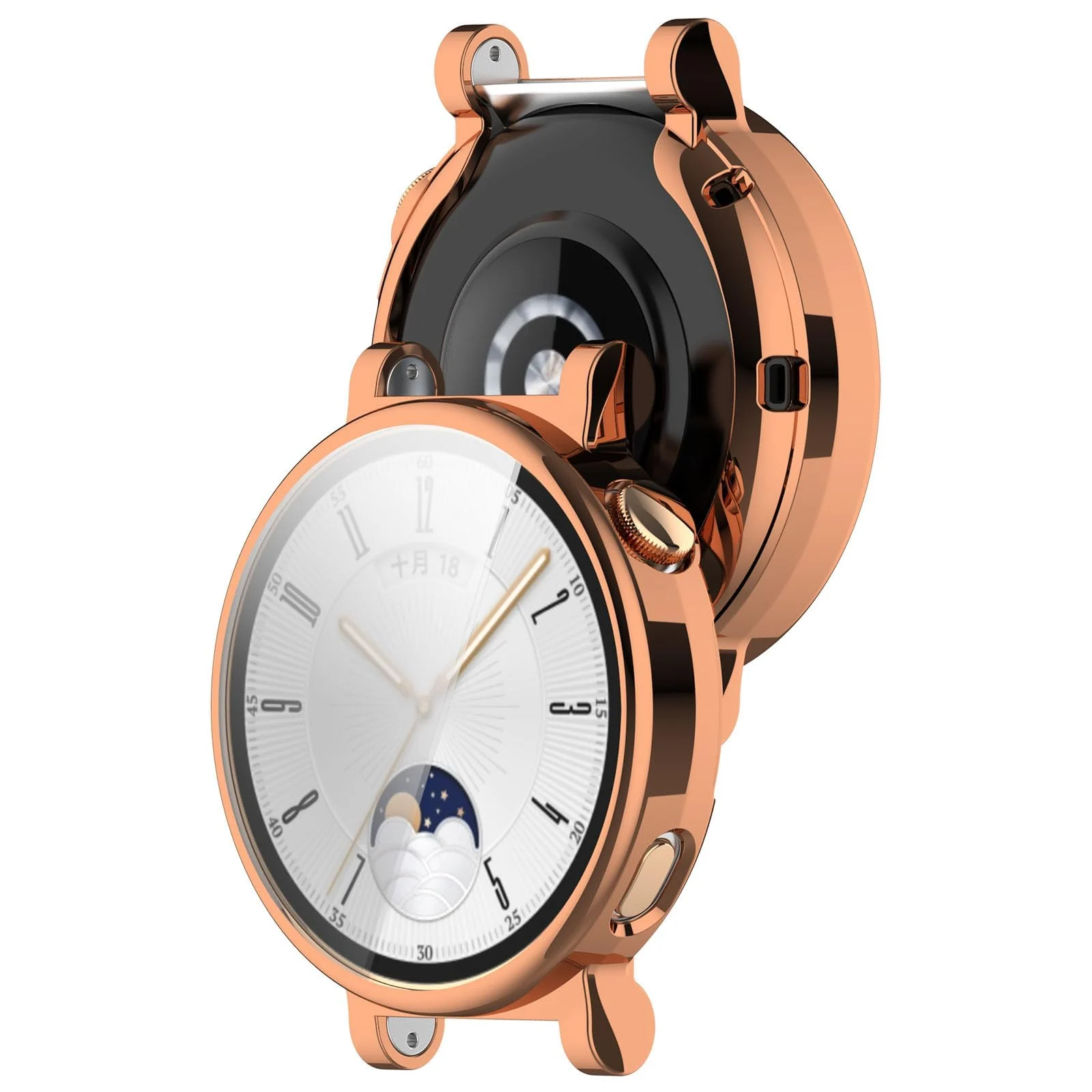 DL3 Mobilak Case Compatible with Huawei Watch GT4 41MM Case All-Around Screen Protector Watch Soft TPU Shockproof Cover Slim Guard Thin Bumper Shell Protector - Rose Gold