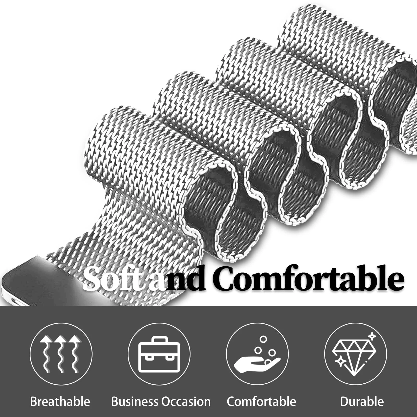 DL3 Mobilak Strap Compatible with Xiaomi Redmi Watch 4, Men and Women Adjustable Metal Stainless Steel Mesh Magnetic Breathable Replacement Wristband Watch Bands for Redmi Watch 4 - Silver
