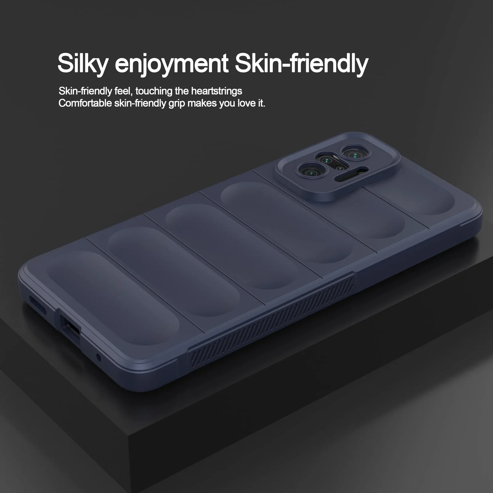 DL3 Mobilak Flexible Silicone and TPU Protective Case with Camera Protection for Xiaomi Redmi Note 10 Pro / Note 10 Pro Max - Blue