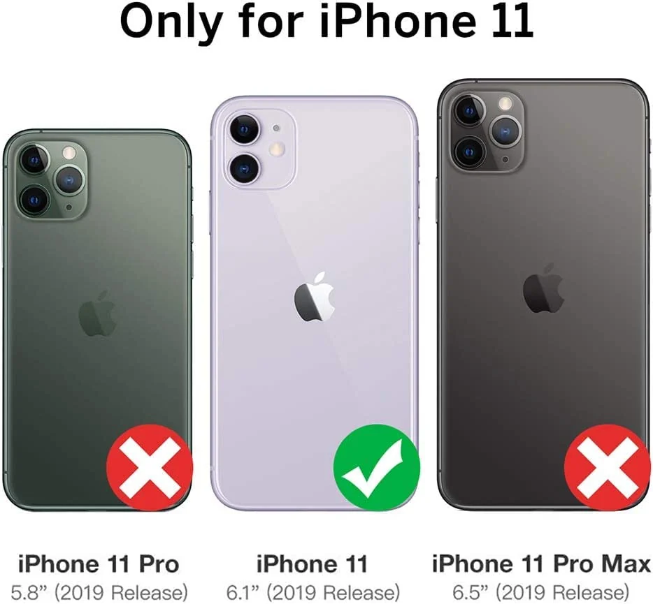 DL3 Mobilak Compatible with Apple iPhone 11 (6.1 inch) Wallet Case with Card Holder, Precision Cut-Outs and TPU Bumper for Shock Absorption, Anti-Scratch Smudge-Proof (Matte ) - Clear