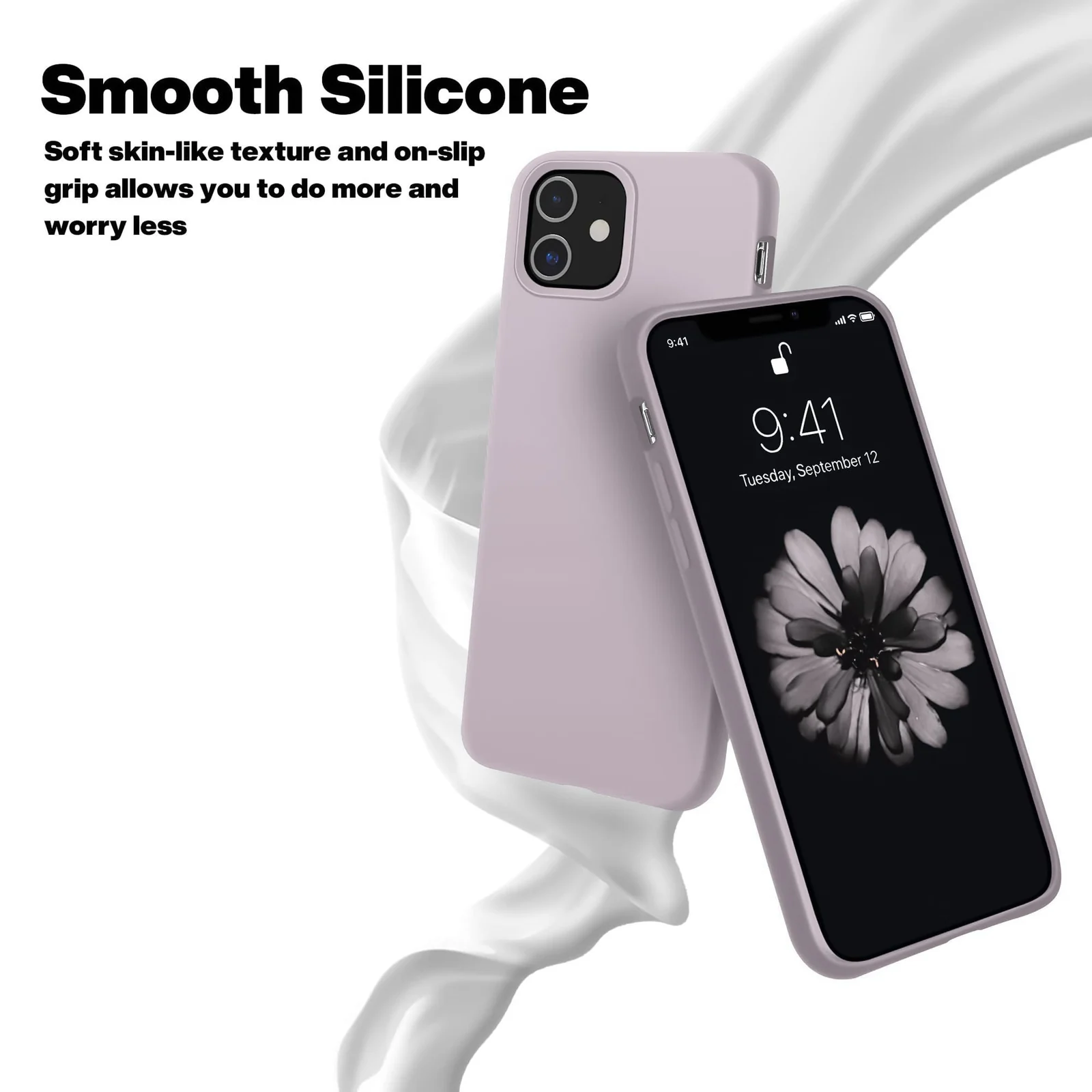 DL3 Mobilak Liquid Silicone Case for iPhone 11 (6.1 Inch), Shock-absorbing protection, Scratch-resistant surface, Soft microfiber lining - Lavender Pink