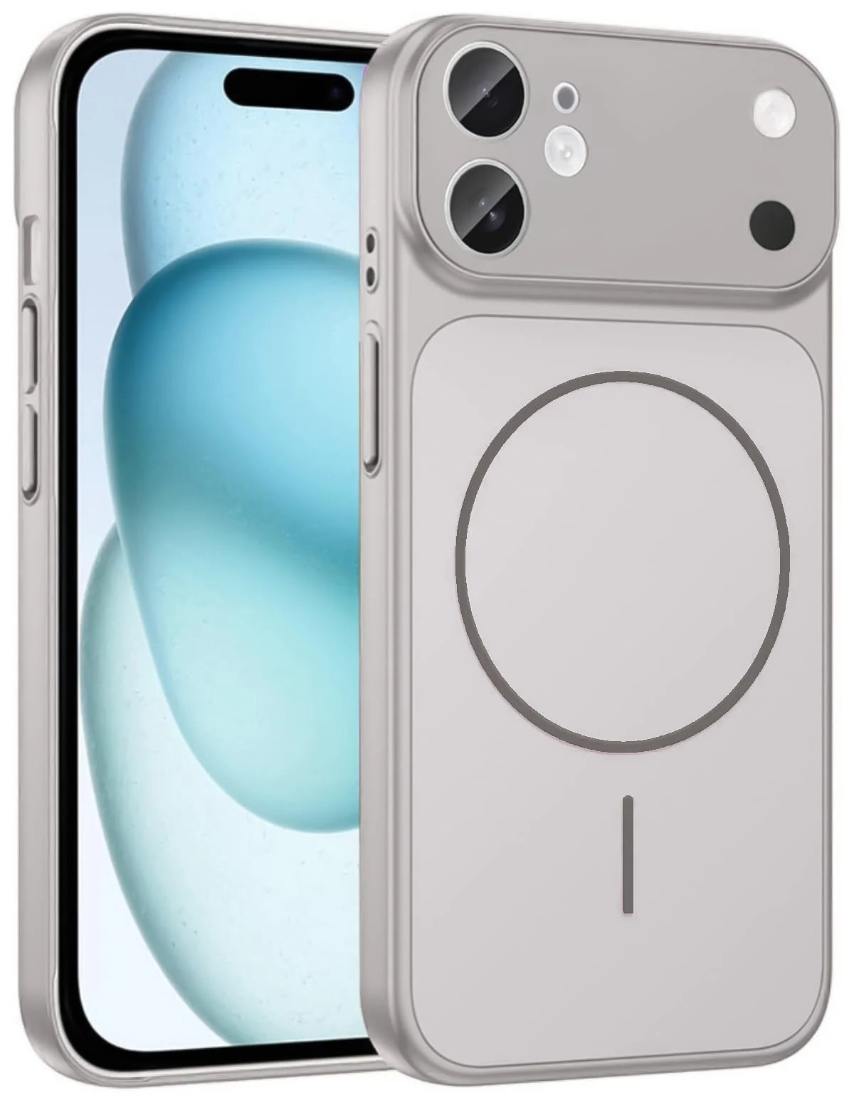 DL3 Mobilak MagSafe-Compatible Magnetic Case for iPhone 11 with Camera Protection and Shockproof Design - Steel Grey