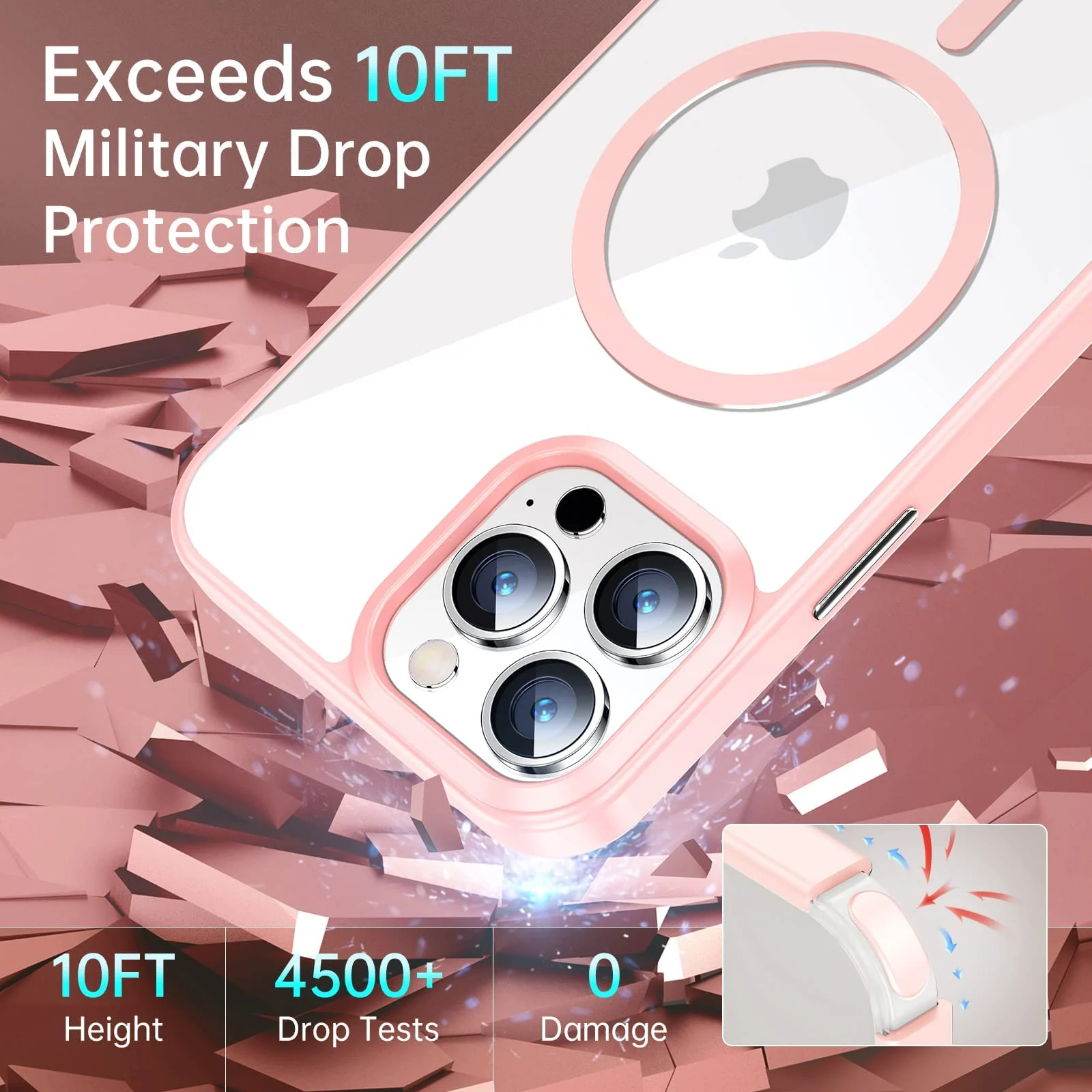 DL3 Mobilak Clear MagSafe-Compatible TPU Case for iPhone 11 (6.1 Inch) - Pink