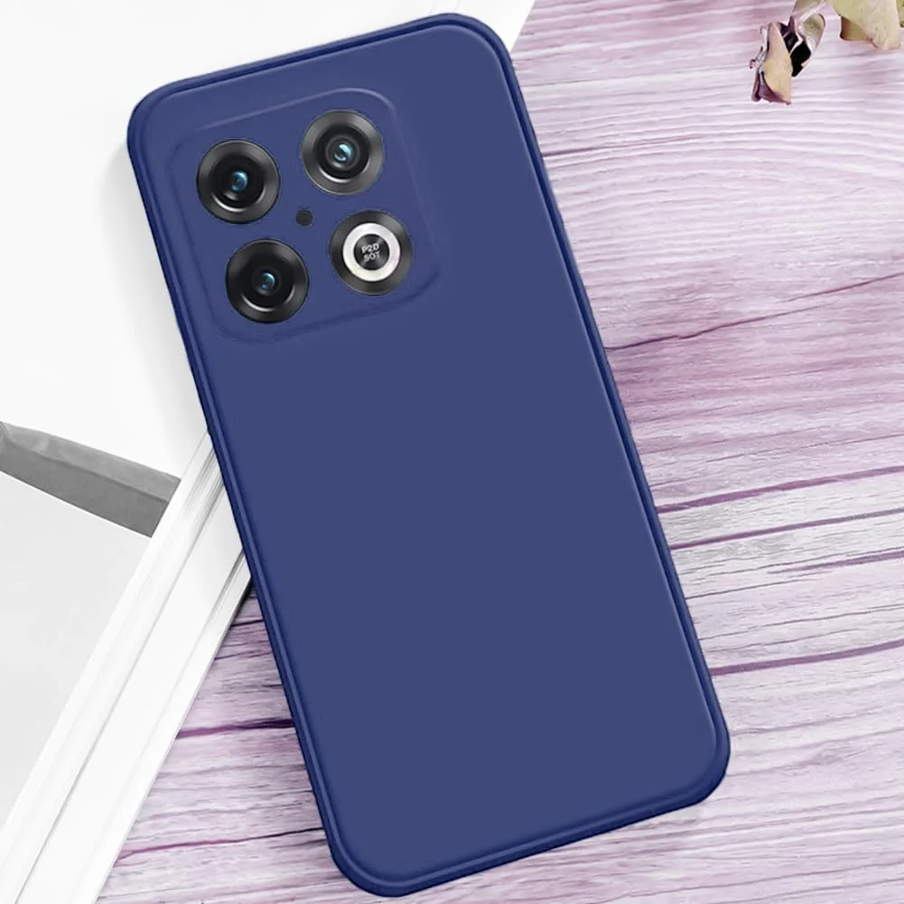 DL3 Mobilak OnePlus 10 Pro Case, Soft Flexible Silicone Gel Rubber Bumper Cover, Full Body Shockproof Protective Phone Case - Blue
