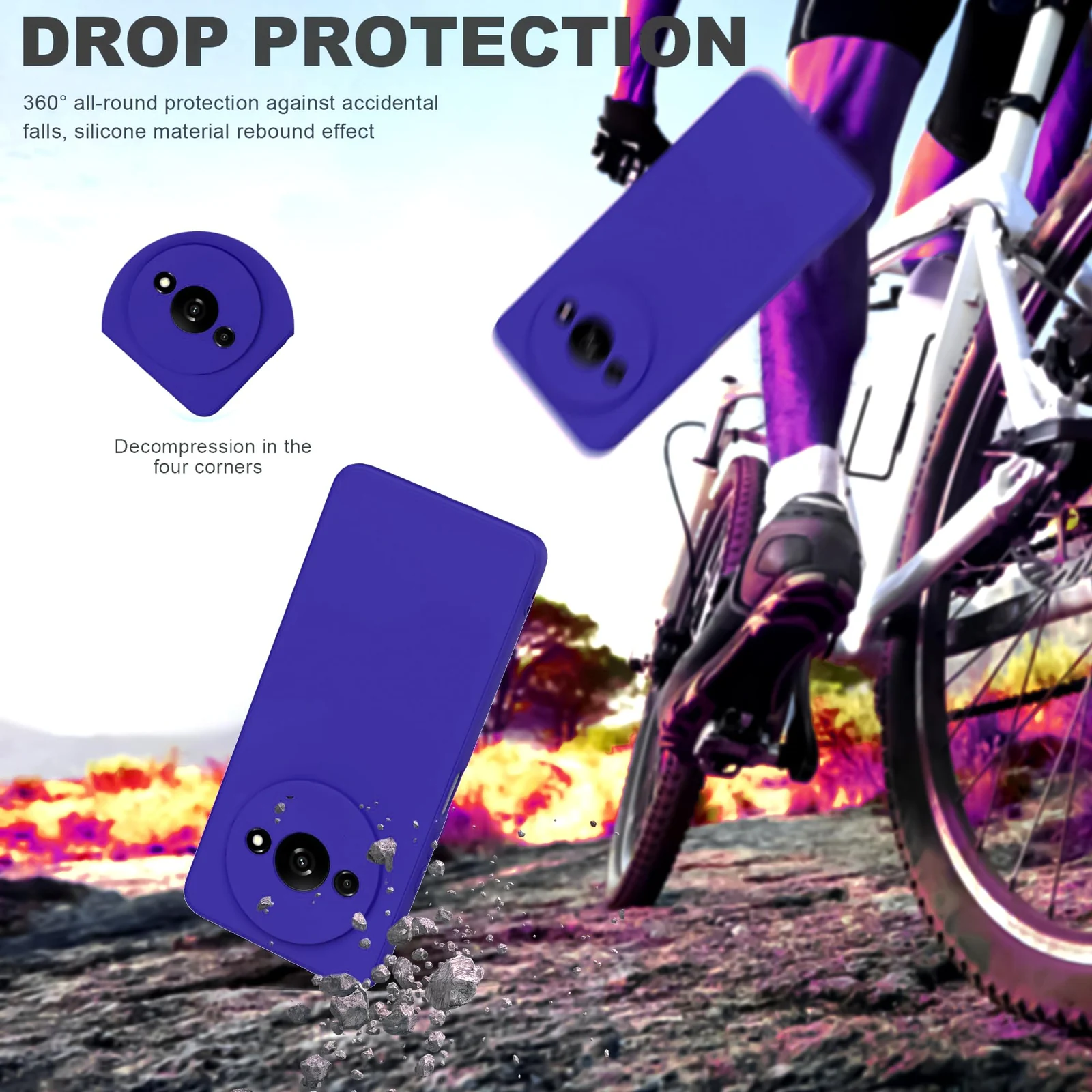 DL3 Mobilak Liquid Silicone Case for Xiaomi Redmi A3, Shock-absorbing protection, Scratch-resistant surface, Soft microfiber lining - Pepsi