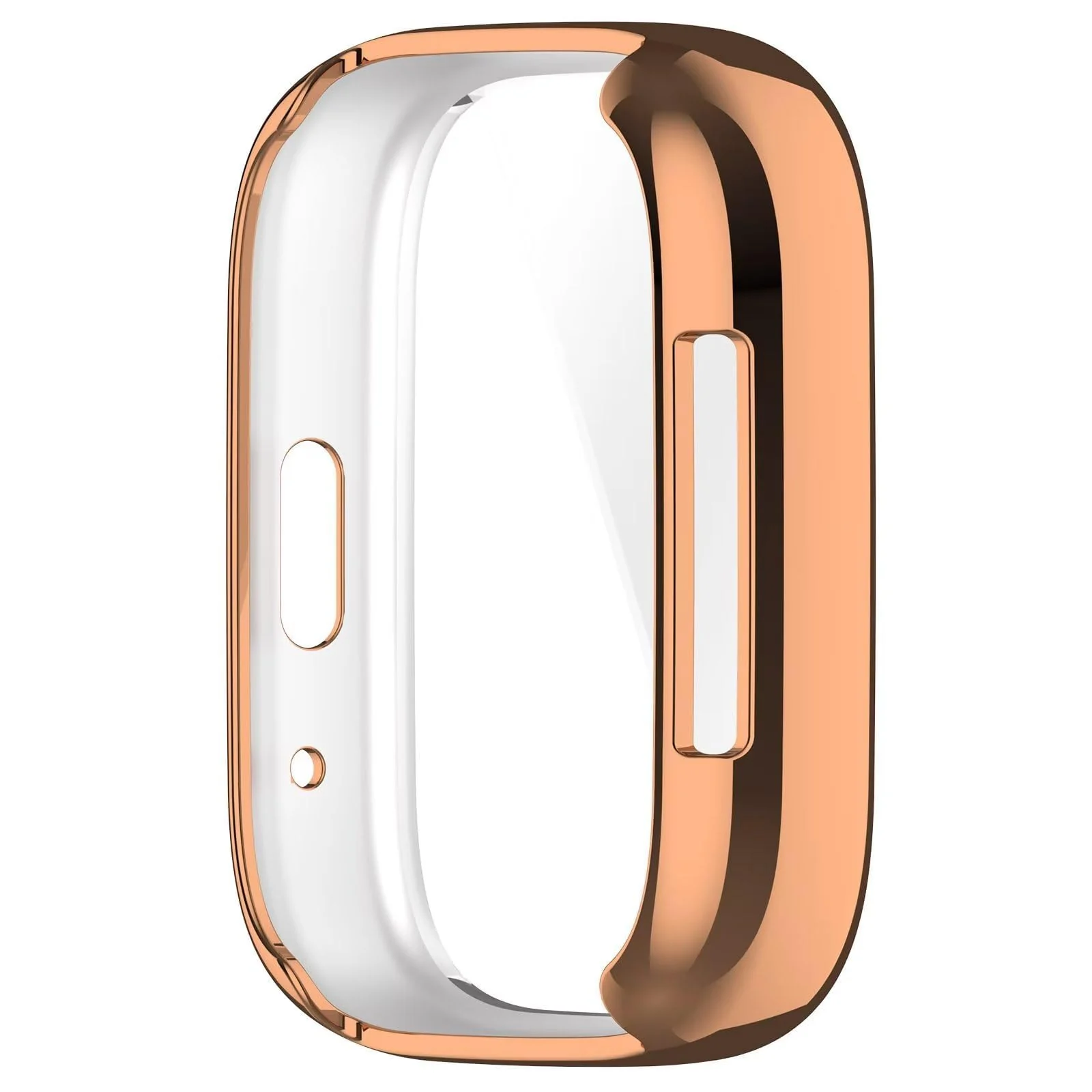 DL3 Mobilak Case for Xiaomi Redmi Watch 3 Lite/Active With Built-in Screen Protector, All-Around Soft TPU Shockproof Cover, Slim Guard Thin Bumper Shell Protector - Rose Gold