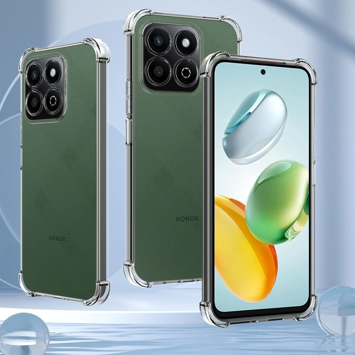 DL3 Mobilak Case Compatible with Honor X7C, Cover Silicone Transparent TPU Gorilla Anti-shock Protector Camera Shockproof Corners - Clear