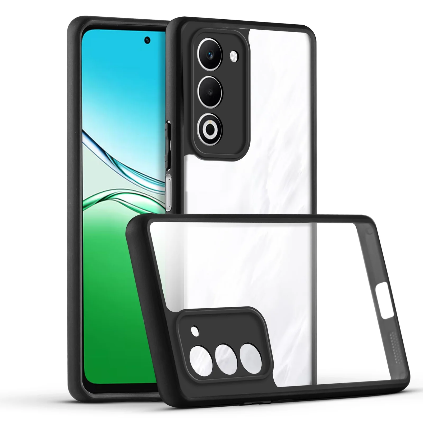DL3 Mobilak Clear TPU Case for OPPO A5 4G, Camera protection, Shock-absorbing protection, Scratch-resistant surface - Black