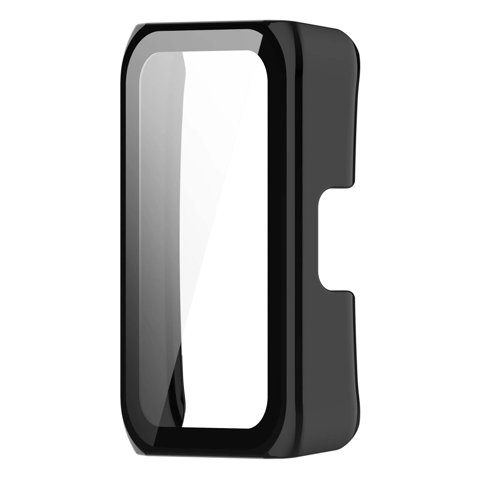 DL3 MOBILAK Full-Coverage Watch Case with Tempered Glass for Huawei Band 6 / Honor Band 6 / Band 7, Black