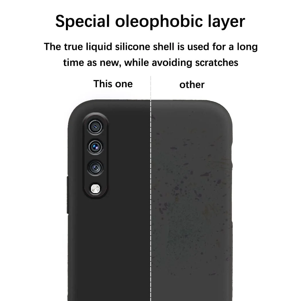 DL3 Mobilak Liquid Silicone Protective Case for Xiaomi Mi 9 Lite with Microfiber Lining and Shockproof Design - Black