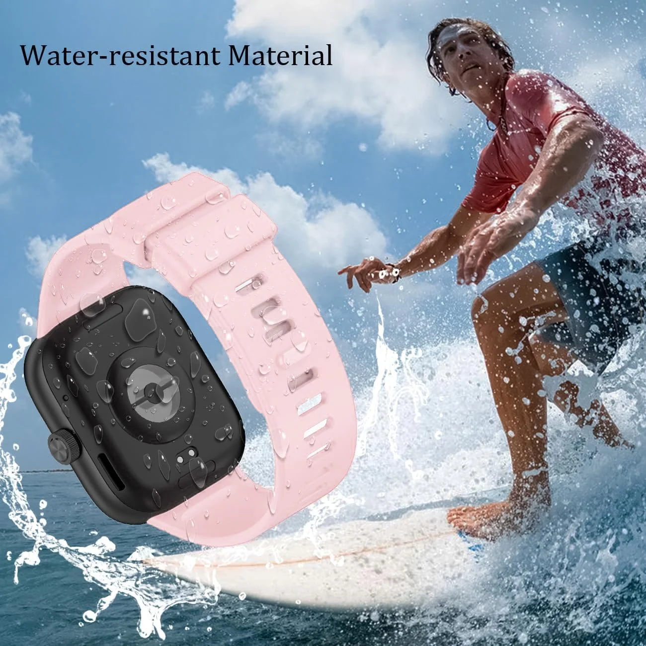 DL3 Mobilak Bracelet Compatible with Xiaomi Redmi Watch 6/5/4 / Xiaomi Smart Band 10 Pro/9 Pro/8 Pro, Soft TPU Replacement Strap Sports, Strap for Men and Women - Ice Pink