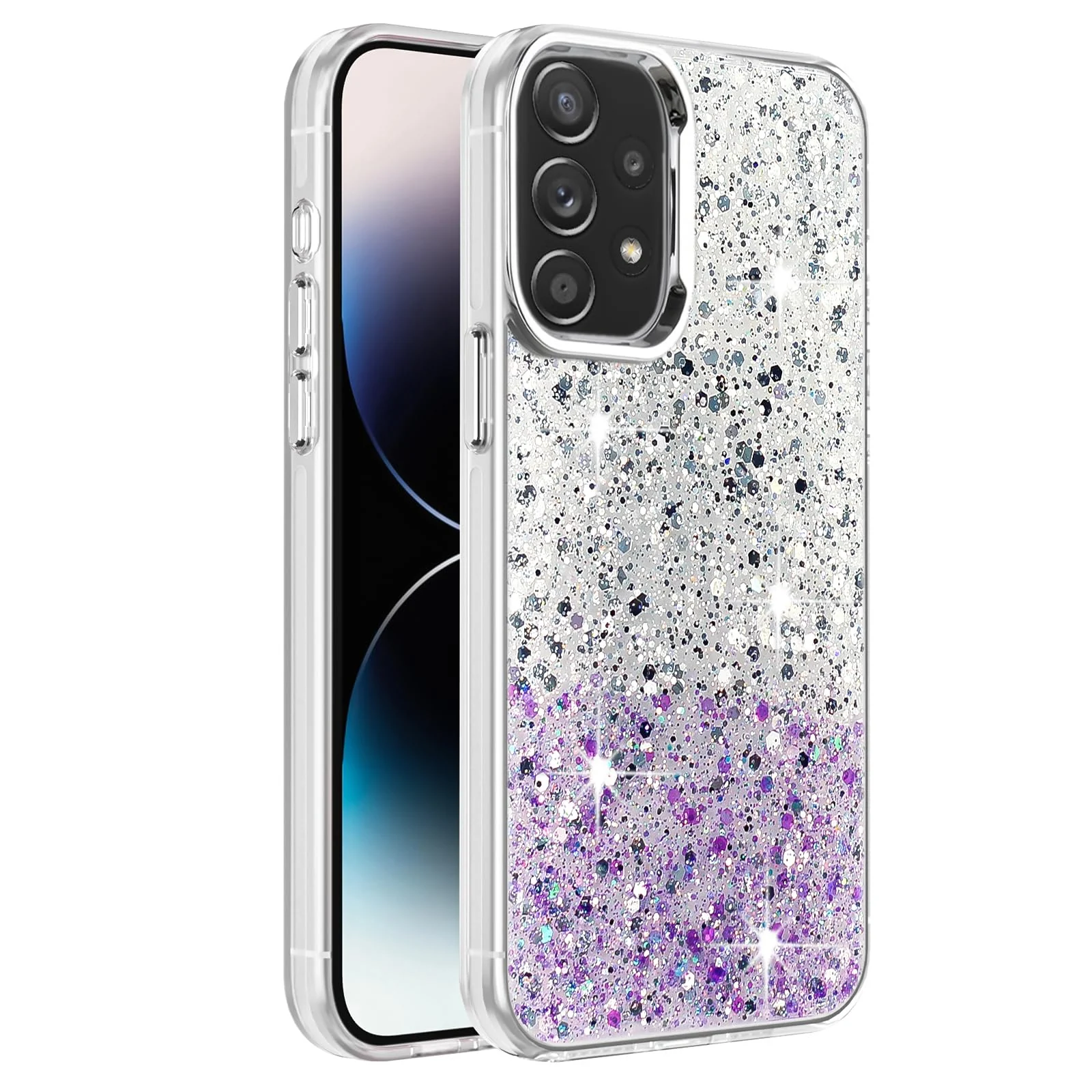Samsung Galaxy A73 — DL3 Mobilak Glitter Protective Case for Samsung Galaxy A73, Supports wireless charging, Camera protection, Shock-absorbing protection