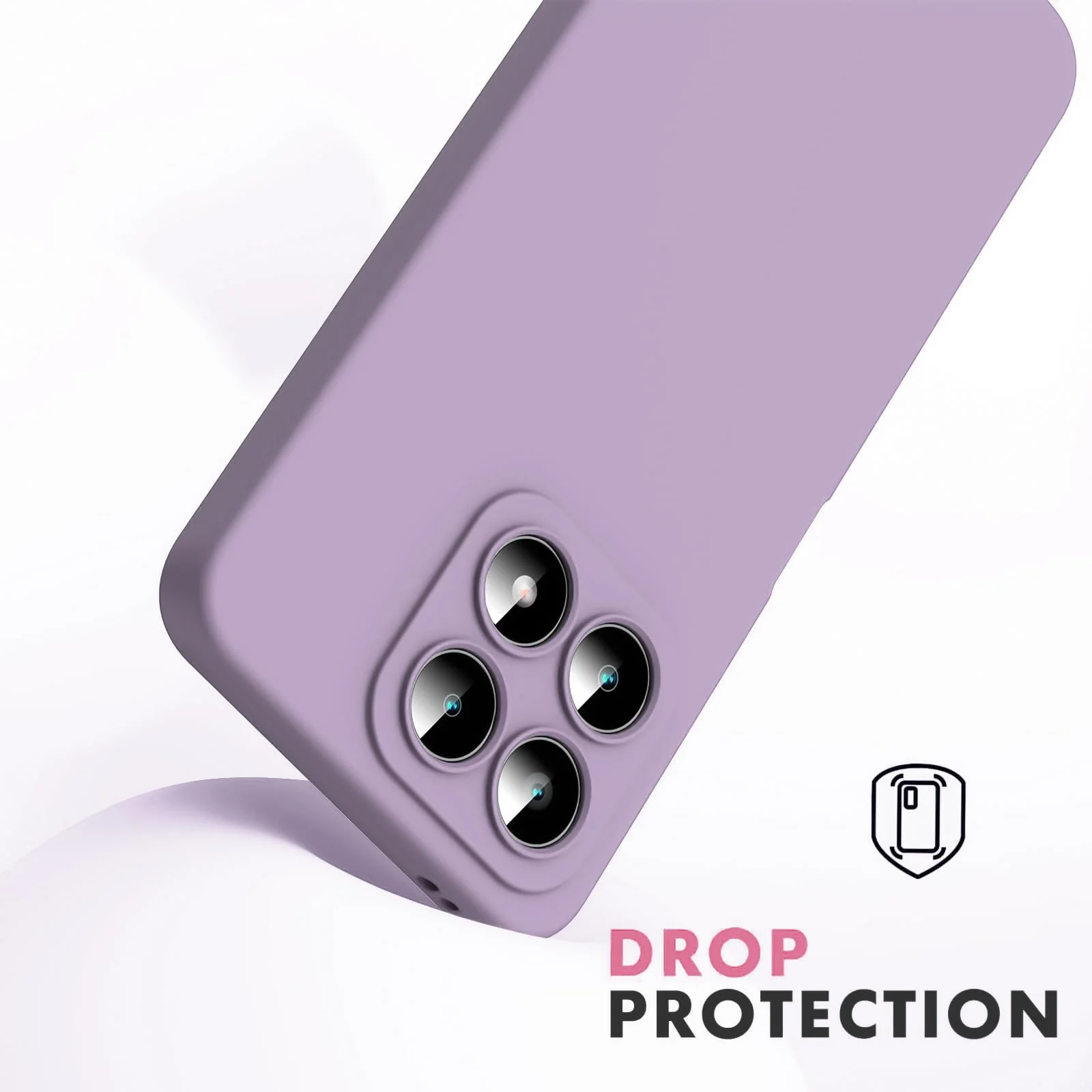 DL3 Mobilak Liquid Silicone Case for Honor X8a, Not compatible with MagSafe, Supports wireless charging, Camera protection - Lavender