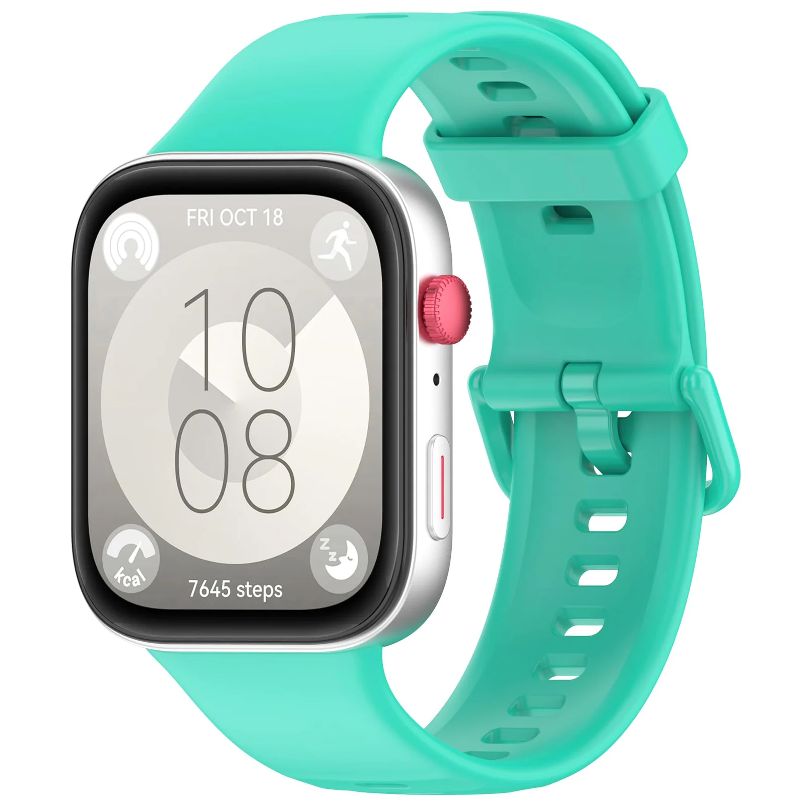DL3 Mobilak Silicone Bracelet for Huawei Watch Fit 3/Watch Fit 4 Pro/Fit 4 Strap, Soft Silicone Sport Replacement Strap for Women/Men, Adjustable Waterproof Sports Band - Teal
