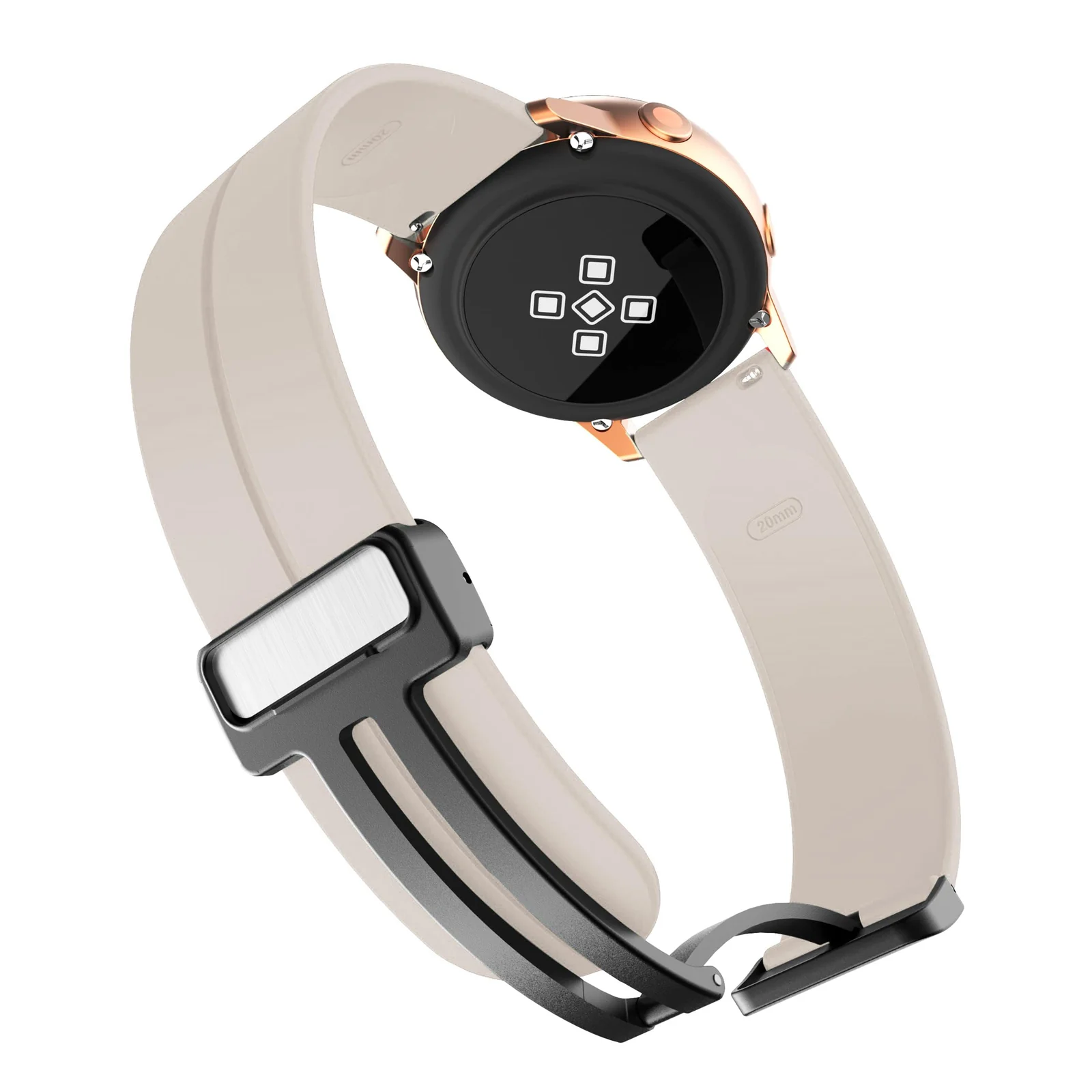 DL3 Mobilak 22MM Silicone Band Magnetic Clasp Strap For Xiaomi Redmi Watch 5 Active/5 Lite/Compatible with Samsung Galaxy Watch 46mm/Watch 3 45mm/Gear S3/Huawei watch (GT6 GT5 GT4 GT3 GT2 - Starlight