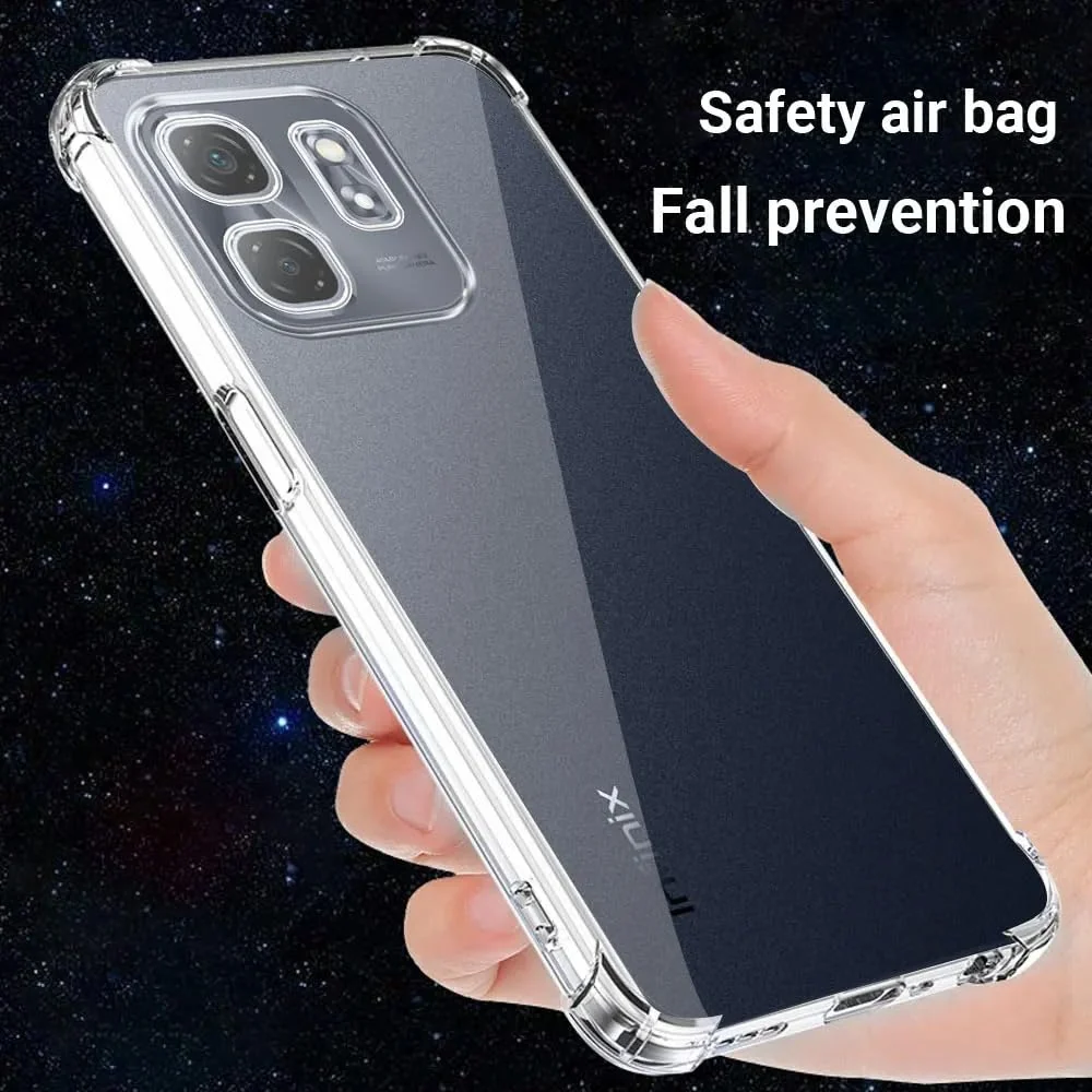 DL3 Mobilak Case Compatible with Infinix Smart 9 / Infinix Hot 50i, Cover Silicone Transparent TPU Gorilla Anti-shock Protector Camera Shockproof Corners - Clear