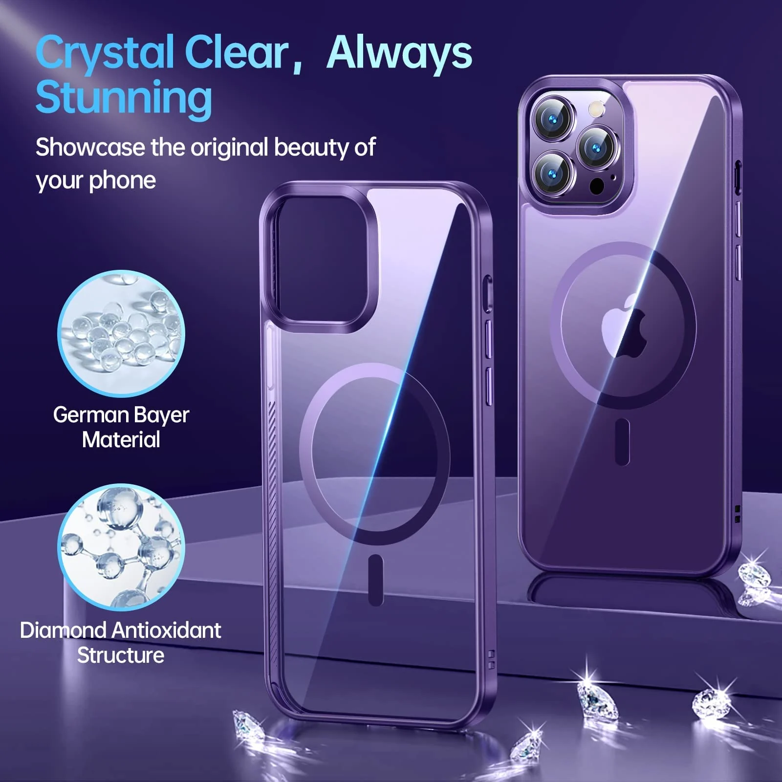 DL3 Mobilak Clear MagSafe-Compatible TPU Case for iPhone 11 (6.1 Inch) - Deep Purple