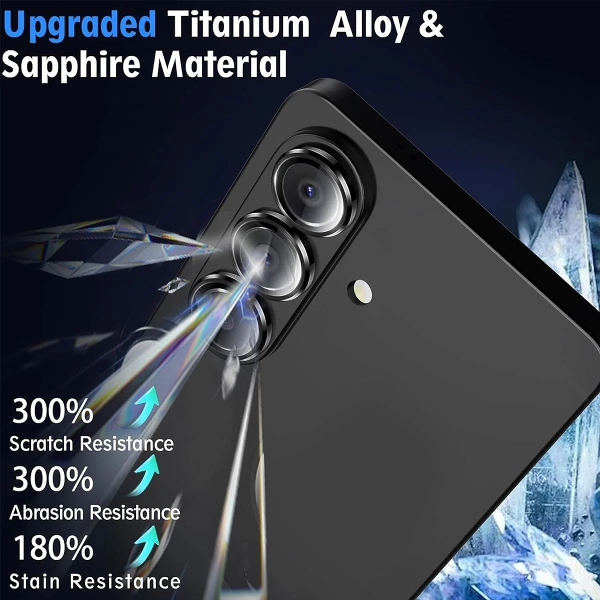 DL3 Mobilak Camera Lens Protector for Samsung Galaxy A57/A37 5G, 9H Tempered Glass Metal Individual Ring Camera Cover Screen Protector, Case Friendly, Anti Scratch - Black