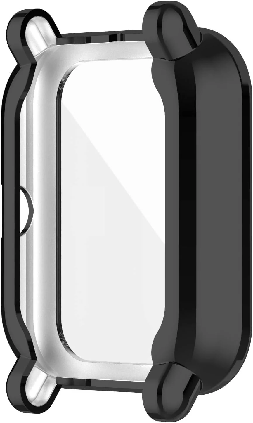 DL3 Mobilak Case Compatible with Amazfit GTS 2 Mini/Bip U Pro/Bip S/Bip Lite Case All-Around Screen Protector Watch Soft TPU Shockproof Cover Slim Guard Thin Bumper Shell Protector - Black