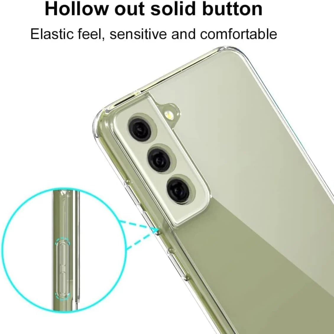 DL3 Mobilak Case Compatible with Samsung Galaxy S21 FE 5G Case Crystal Soft TPU Gel Case Flexible Silicone Anti-Scratch Camera Protection TPU Cover - Clear