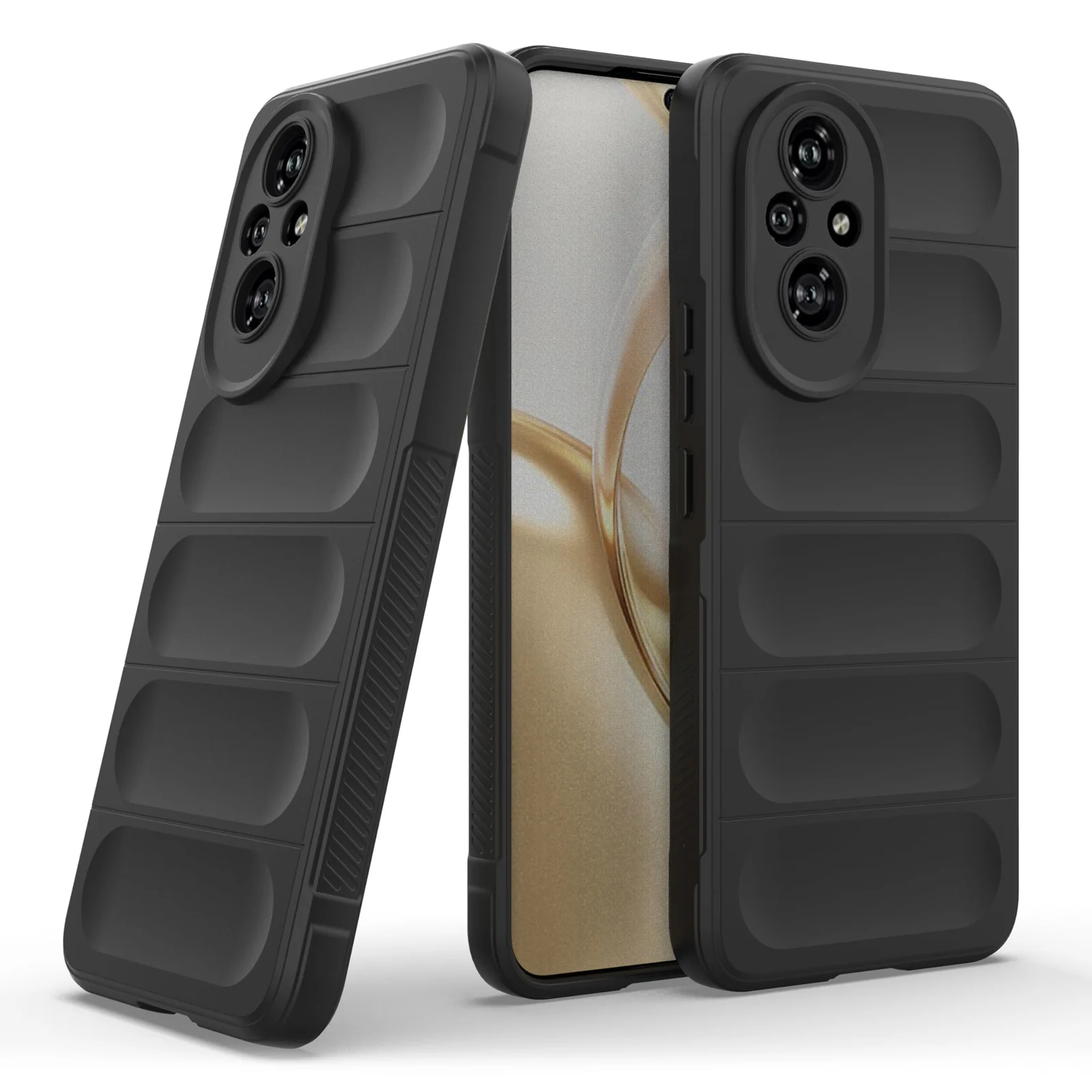 DL3 Mobilak Silicone Case for Honor 200 Pro 5G Heavy Duty Protective [Slim Fit] Shockproof Soft Flexible Protective Design Shock-Absorption TPU Cover With Camera Protection - Black