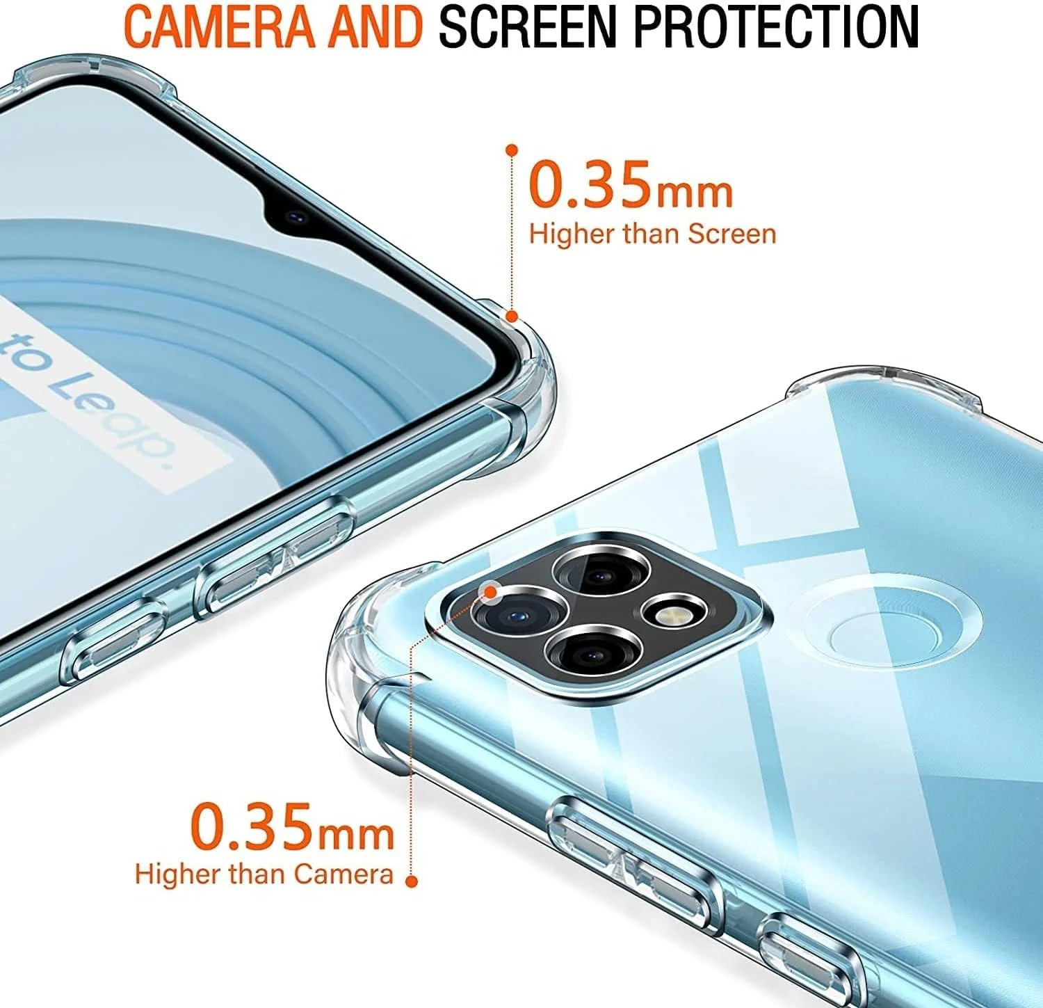 DL3 Mobilak Clear TPU Protective Case for realme C21Y / realme C25Y with Camera Protection and Shockproof Design - Clear