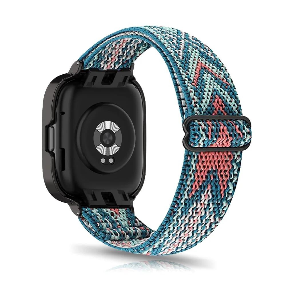 DL3 Mobilak Nylon Strap For Xiaomi Redmi Watch 3 Active/Redmi Watch 3 Lite, Soft Elastic Nylon Straps, Adjustable Stretchy Sports Replacement Bracelets Wristbands for Women Men - Green Arrow