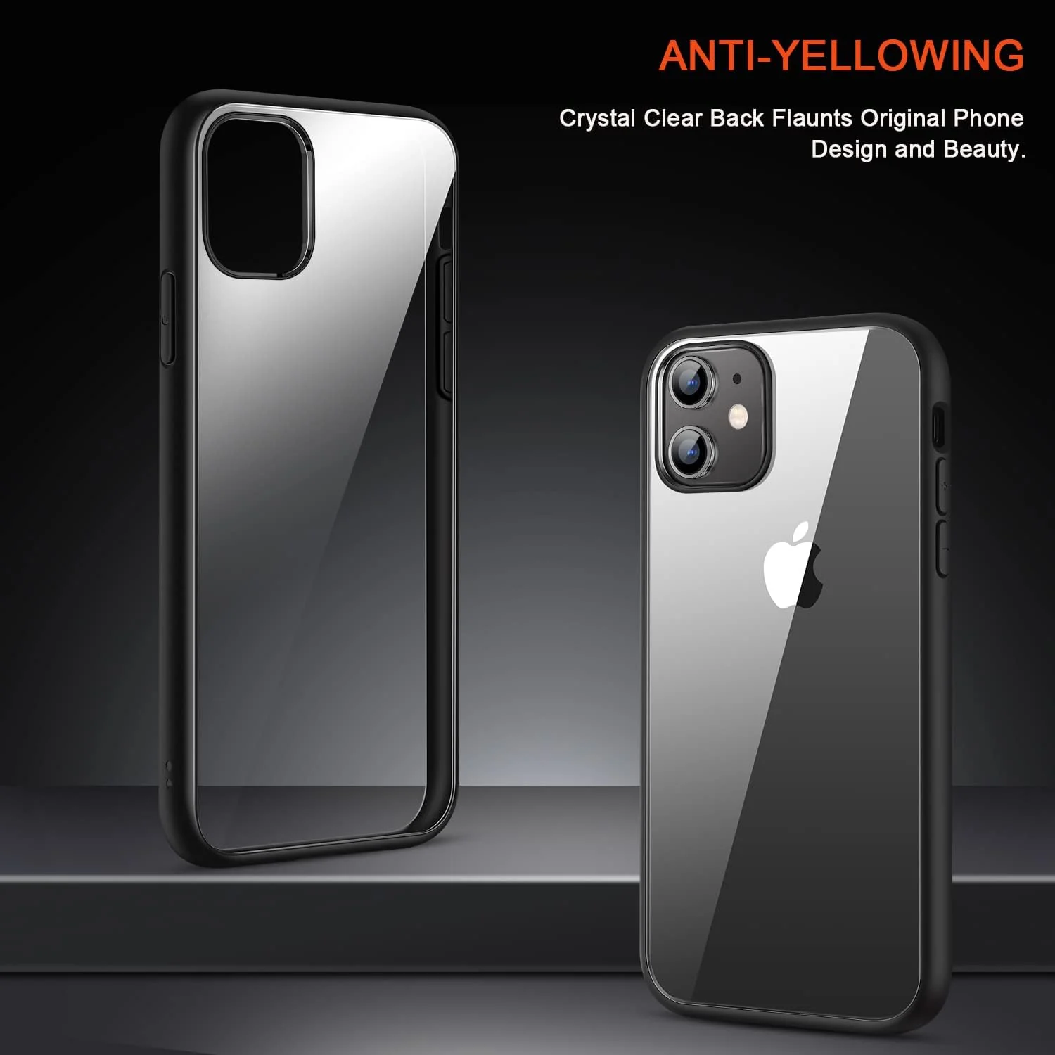 DL3 Mobilak Clear PC and TPU Protective Case for iPhone 11 with Shockproof Design and Anti-Yellowing Design - Black