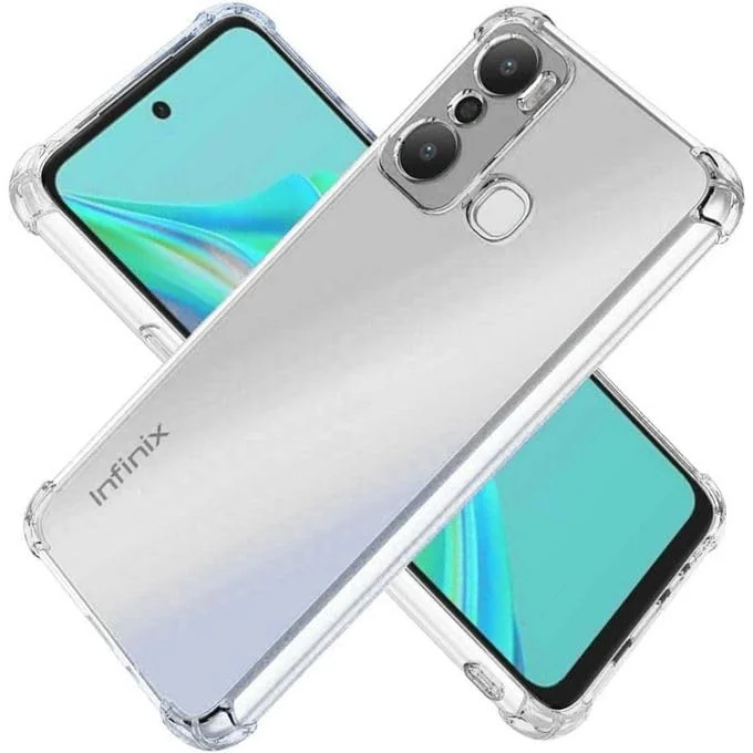 DL3 Mobilak Case Compatible with Infinix Hot 20 Play, Cover Silicone Transparent TPU Gorilla Anti-shock Protector Camera Shockproof Corners - Clear
