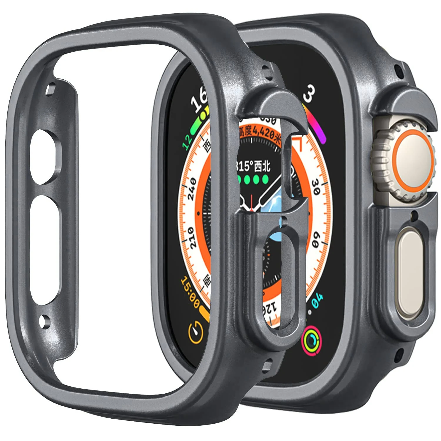 DL3 Mobilak Compatible For Apple Watch Ultra Case 49mm, Shockproof Ultra-Thin Hard PC Bumper Case All-Around Edge Protective Cover Frame[NO Screen Protector] for iWatch Accessories - Grey