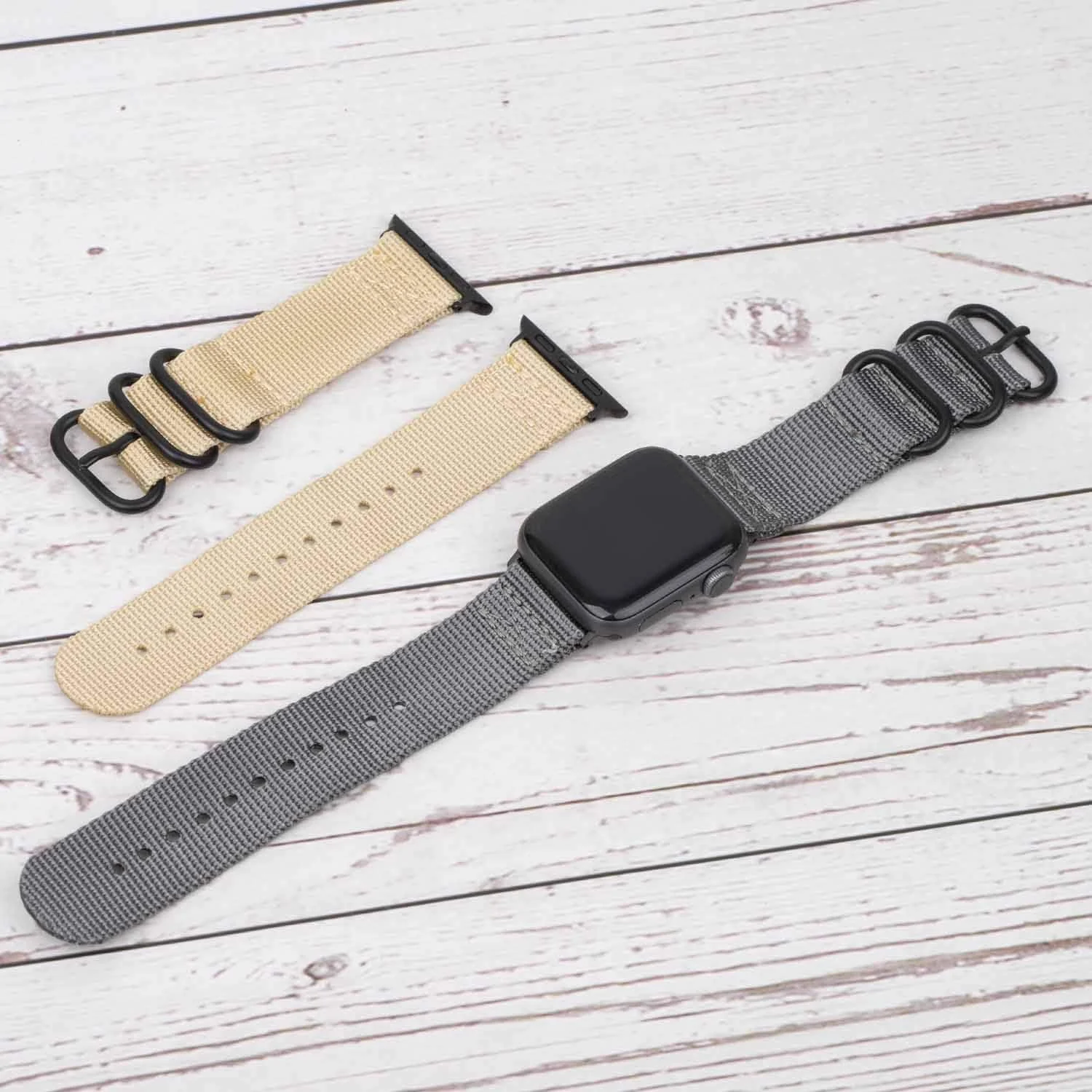 DL3 Mobilak Nylon Solo Loop Stretchy Straps For Apple Watch Band 49mm 45mm 44mm 42mm 41mm 40mm 38mm, Elastic Wristbands for iwatch Series 8 Ultra 7 6 5 4 3 2 1 Se (B. Khaki, 38MM/40MM/41MM) - B.Khaki
