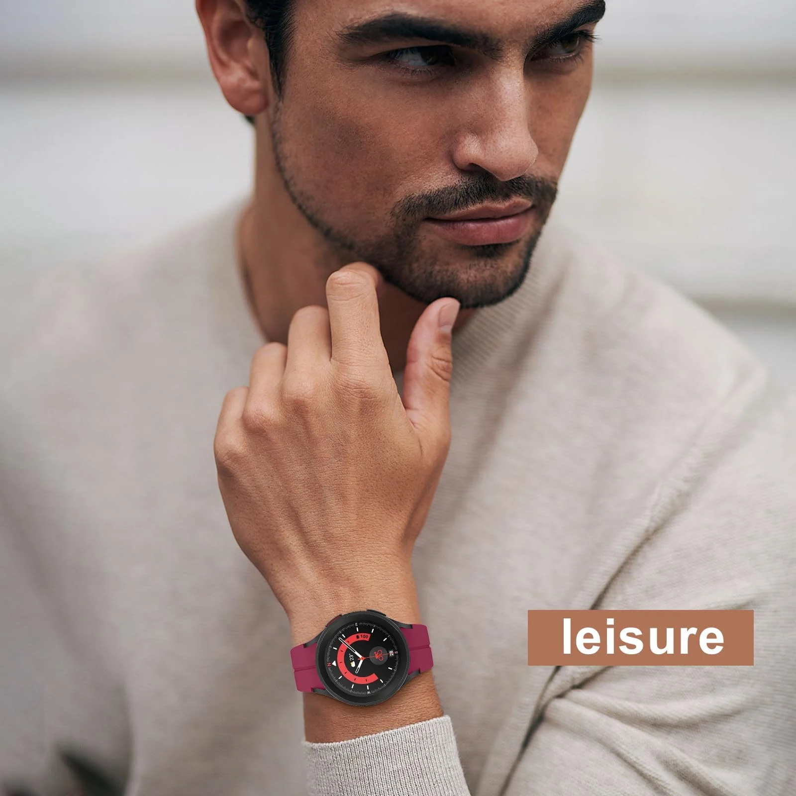 DL3 Mobilak Strap Compatible with Samsung Galaxy Watch 7 FE 6 5 4 Strap 40mm 44mm/Watch 6 Classic 43mm 47mm/5 Pro 45mm/4 Classic 42mm 46mm, No Gap Magnetic Clasp Silicone Band - Black