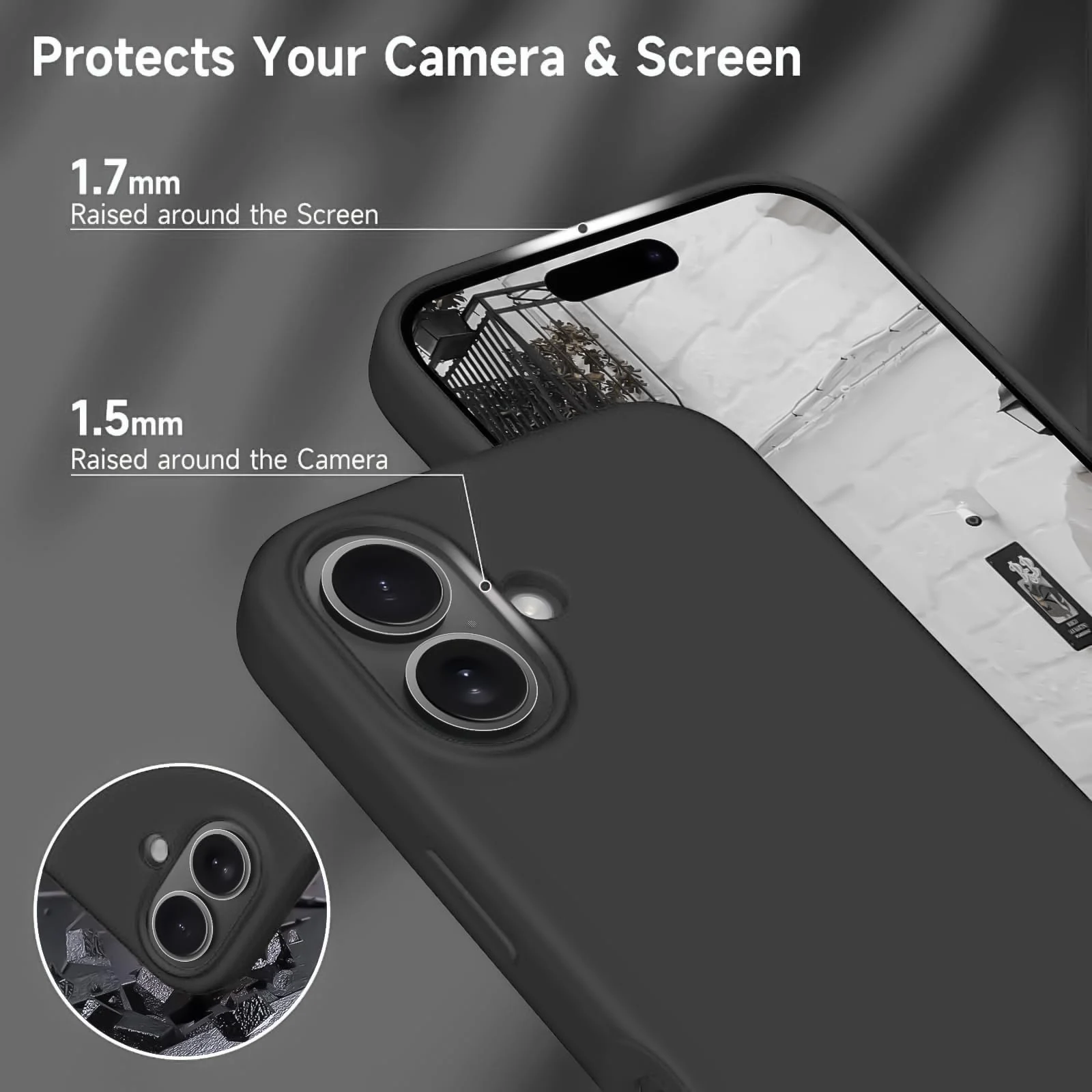DL3 Mobilak Compatible with iPhone 17 6.3-Inch Case, Premium Liquid Silicone Case, Full Body Protective Cover, Shockproof, Slim Phone Case, Anti-Scratch Soft Microfiber Lining - Black