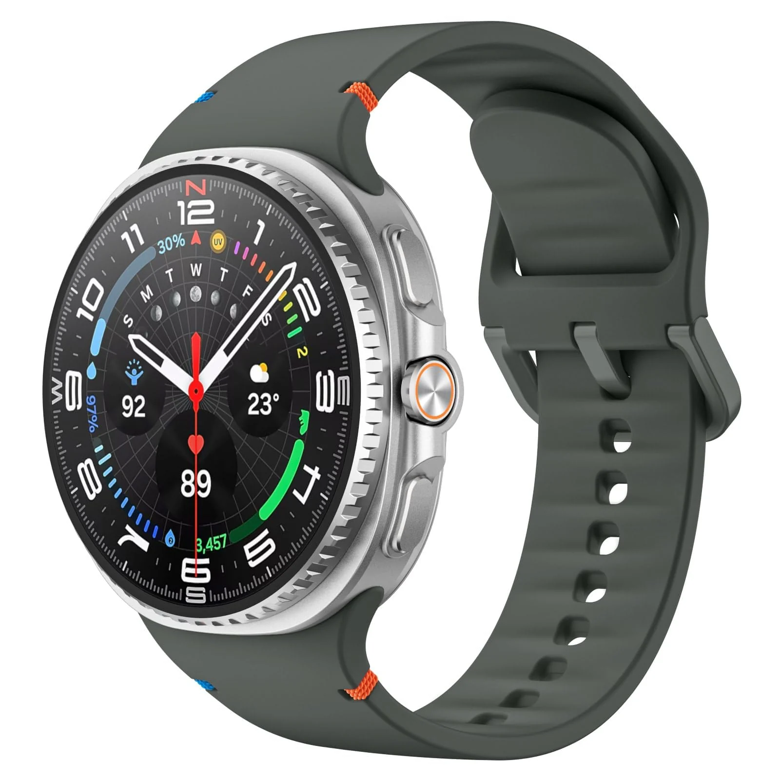 DL3 Mobilak Silicone Bands Compatible with Samsung Galaxy Watch 8 Band 40mm 44mm, Galaxy Watch 8 Classic Band 46mm, Waterproof Soft Wristband Sport Strap for Galaxy Watch 8 Bands 2025 Women Men - Army Green