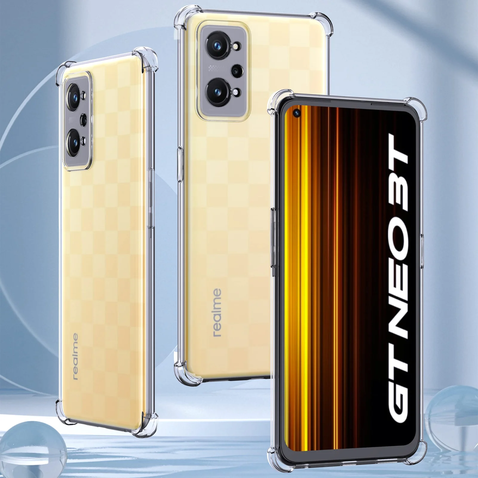 DL3 Mobilak Phone Case Compatible with realme GT Neo 2, GT2, Neo 3T - Clear Silicone TPU Gorilla Anti-Shock Protector, Camera & Dust Protection, Anti-Slip Grip, Ultra Slim & Lightweight - Clear