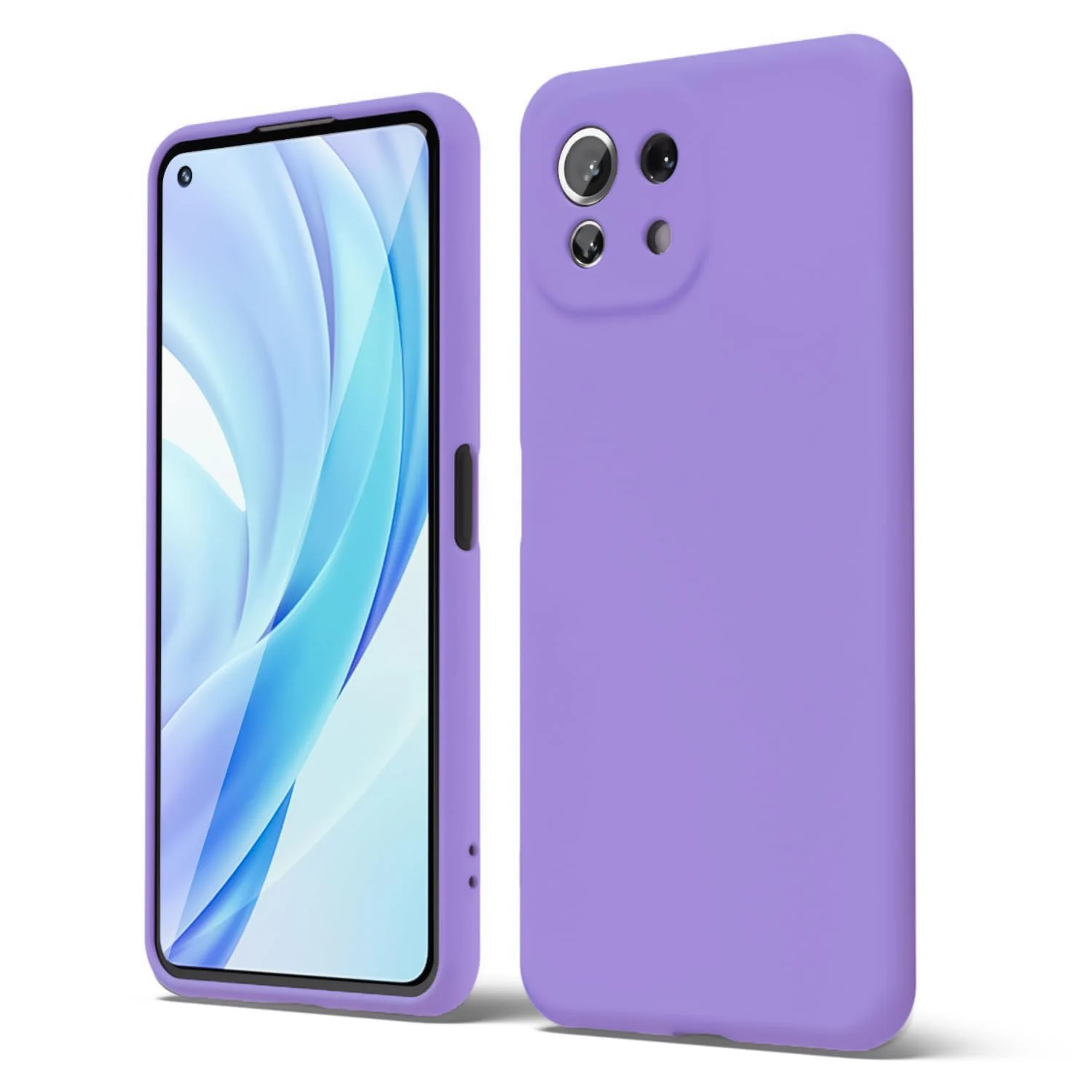DL3 Mobilak Liquid Silicone Protective Case with Soft Microfiber Lining with Full Camera Protection for Xiaomi Mi 11 Lite 4G / 5G & Mi11 Lite 5G NE - Light Purple