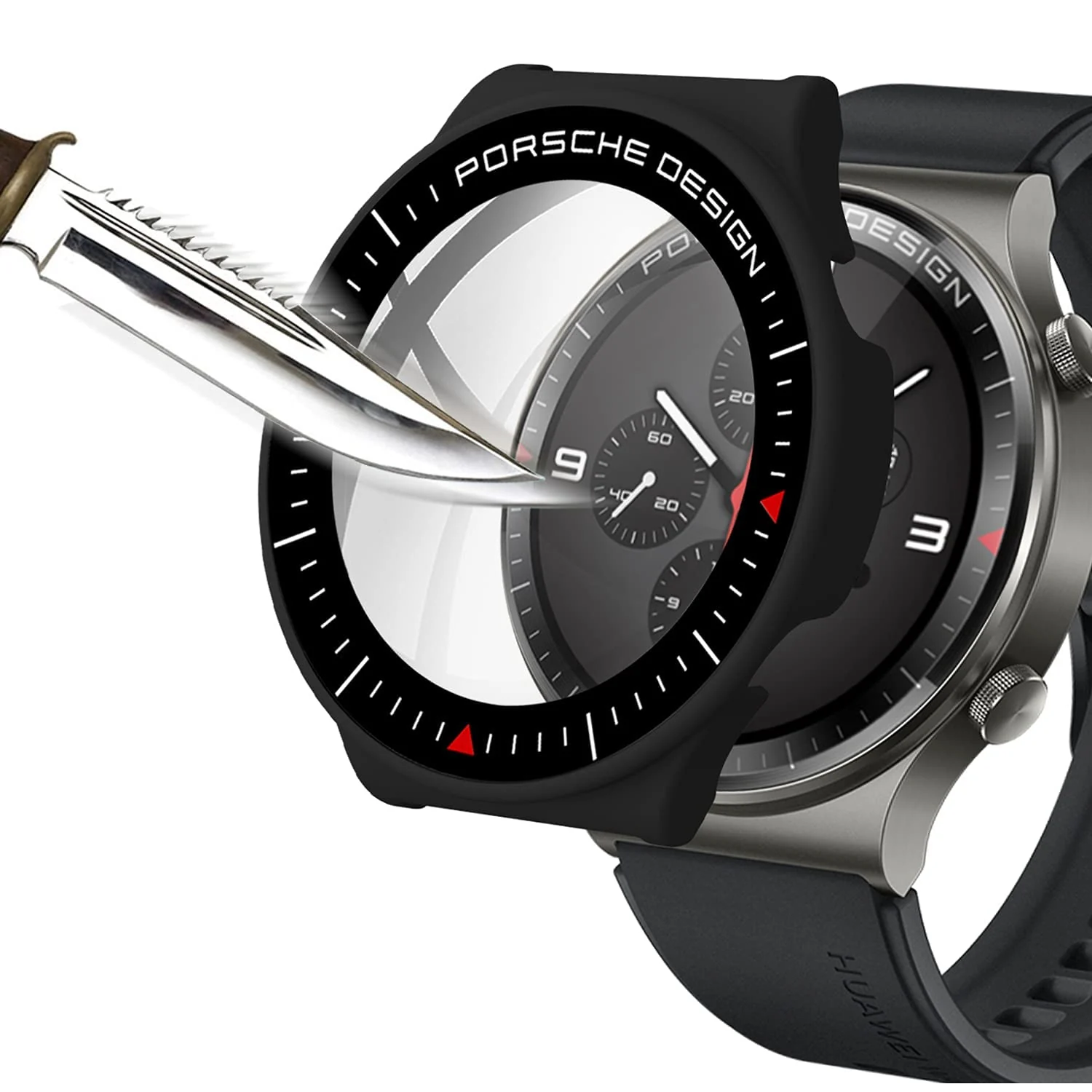 DL3 Mobilak Case Compatible with Huawei Watch GT2 Pro PC Cover with Bezel Tempered Glass Protection, Ultra Thin Full Protection for Huawei Watch GT 2 Pro Protective Case