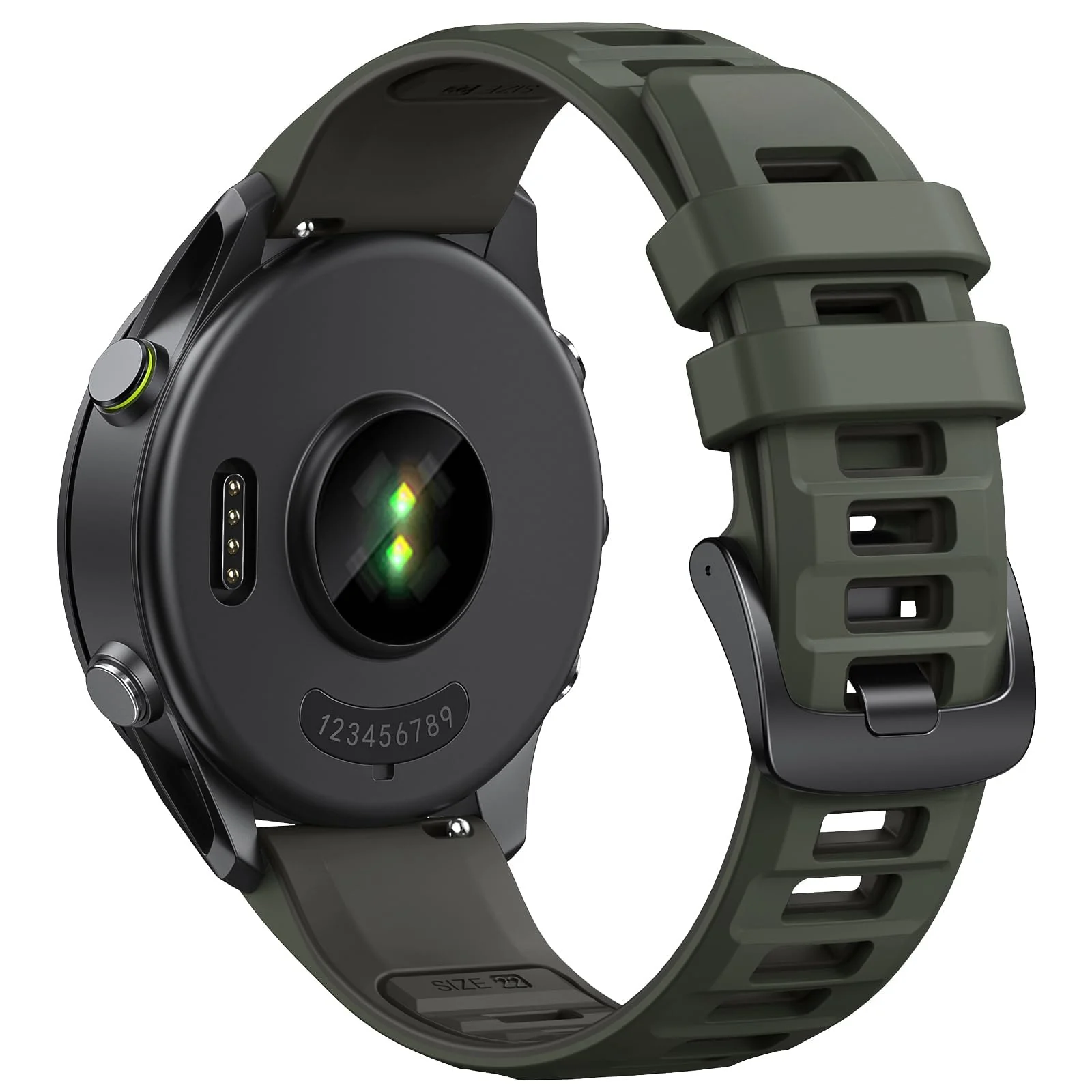 DL3 Mobilak Silicone Sport Band 22MM Strap For Xiaomi Redmi Watch 5 Active/5 Lite/Samsung Galaxy Watch 46mm/Watch 3 45mm/Gear S3/Huawei watch GT5 GT4 GT3 GT2 GT 46MM/GT2E/GT3 Pro/GT 5 Pro/Amazfit GTR4 - Green/dark Gray