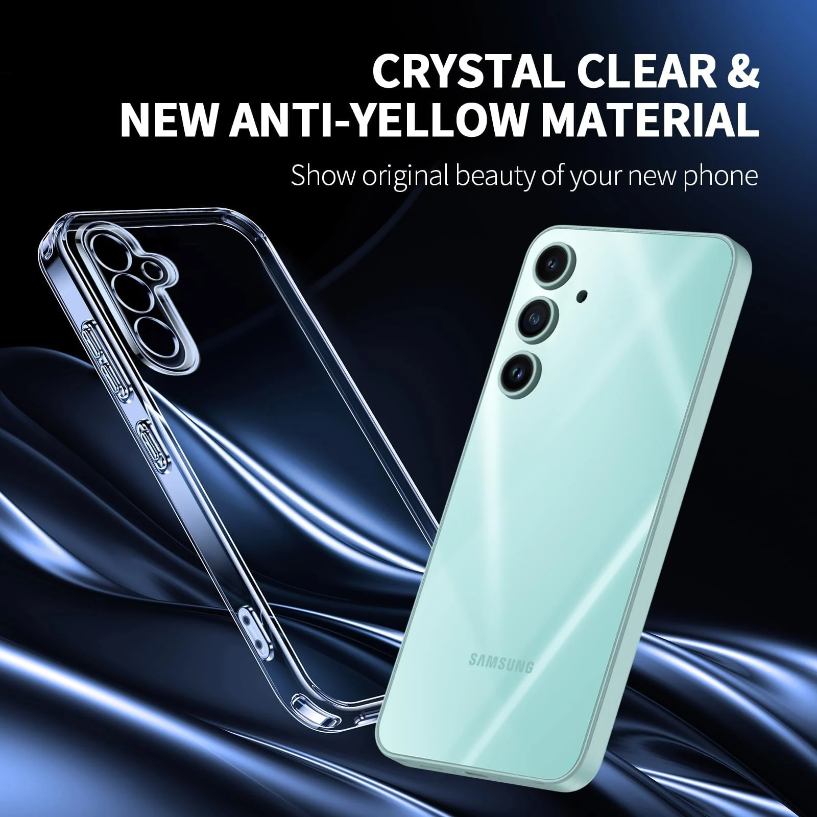 DL3 Mobilak Case Compatible with Samsung Galaxy A16 4G / A16 5G, Case Crystal Soft TPU Gel Case Flexible Silicone Anti-Scratch Camera Protection TPU Cover - Clear
