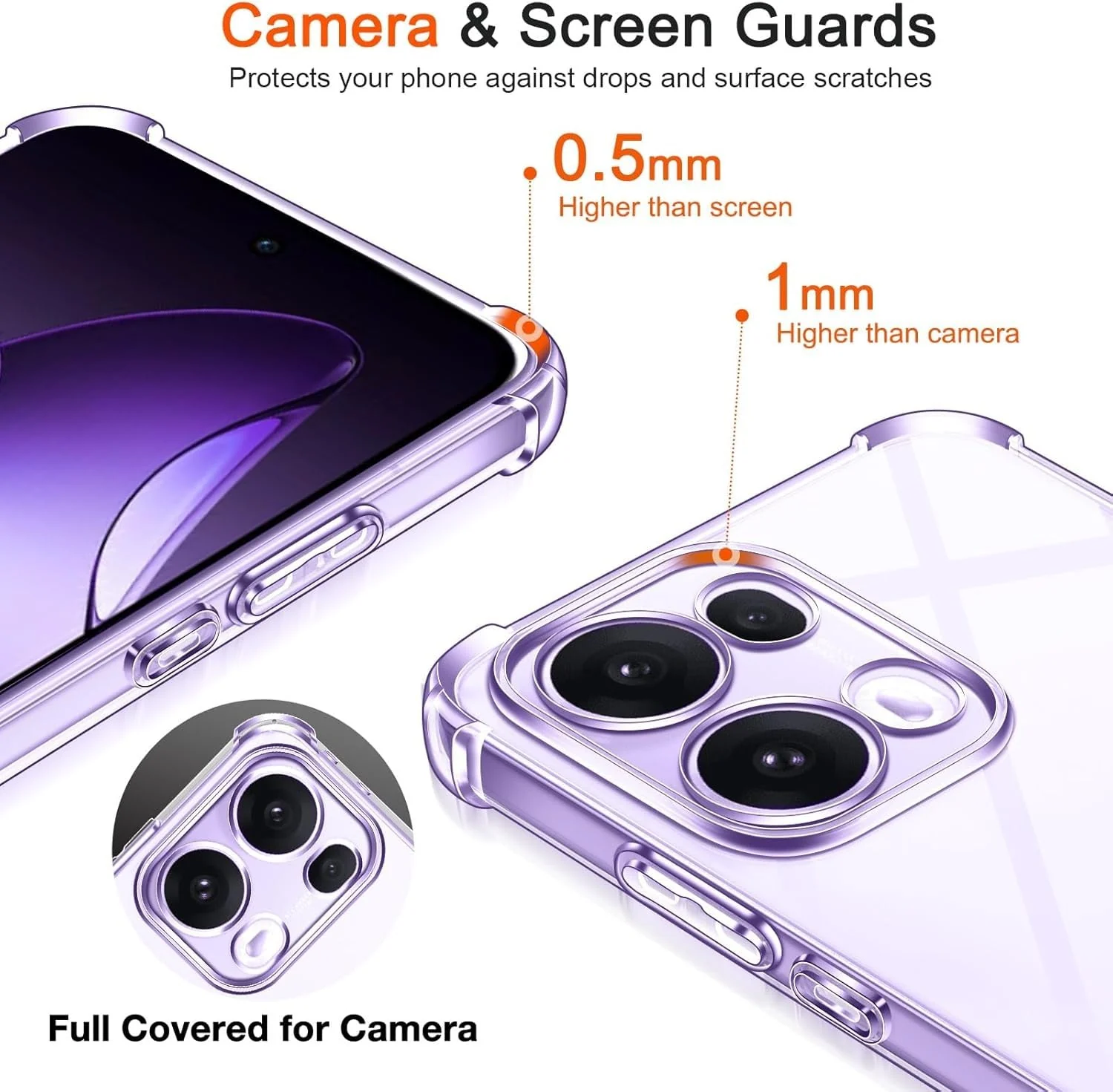 DL3 Mobilak Clear TPU Case for OPPO Reno 13 PRO 5G, Camera protection, Shock-absorbing protection, Scratch-resistant surface - Clear